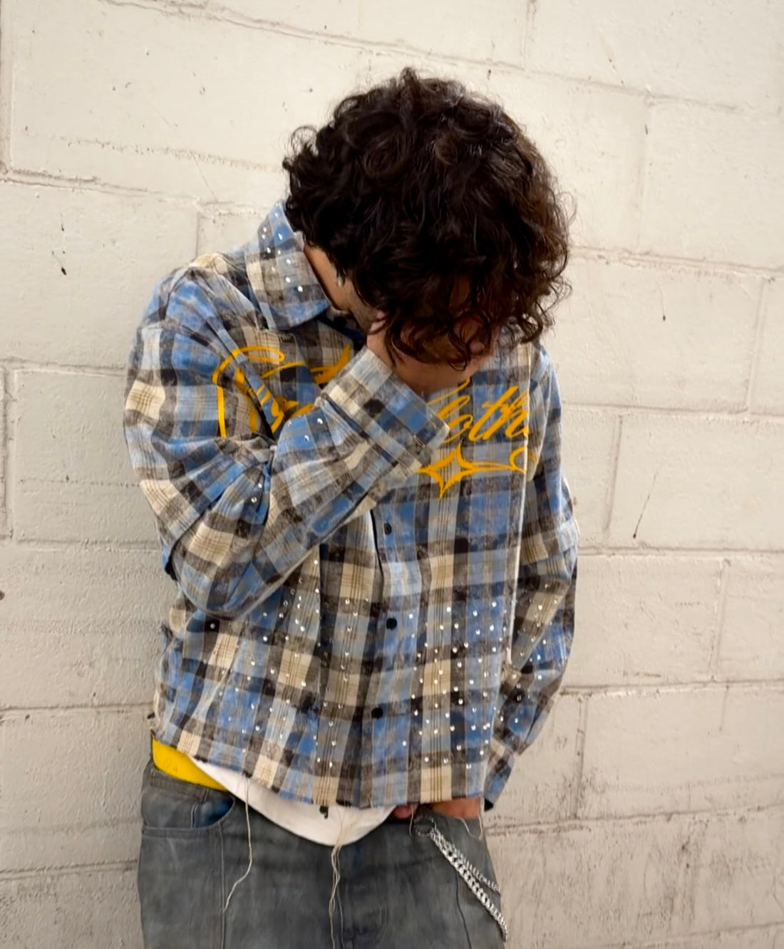 SKY SHINE DISTRESSED BOXY FLANNEL