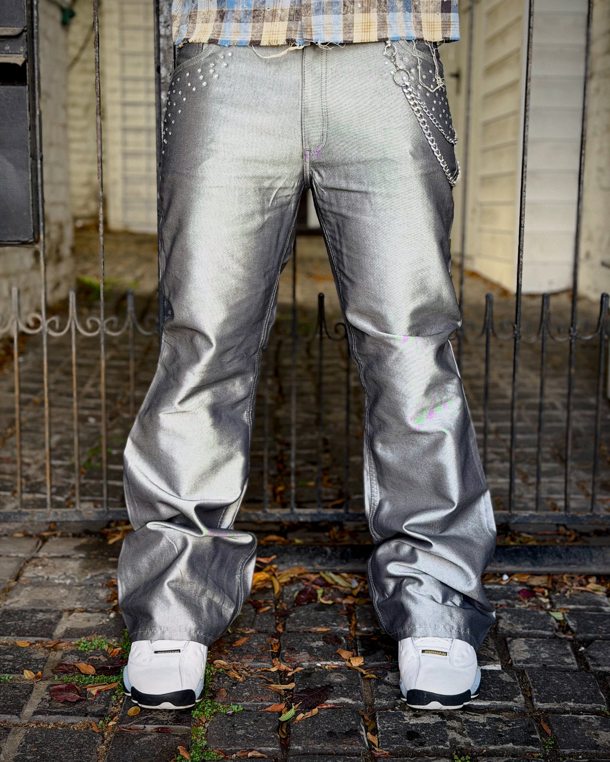 SHINE METAL Y2K FLARED DENIM