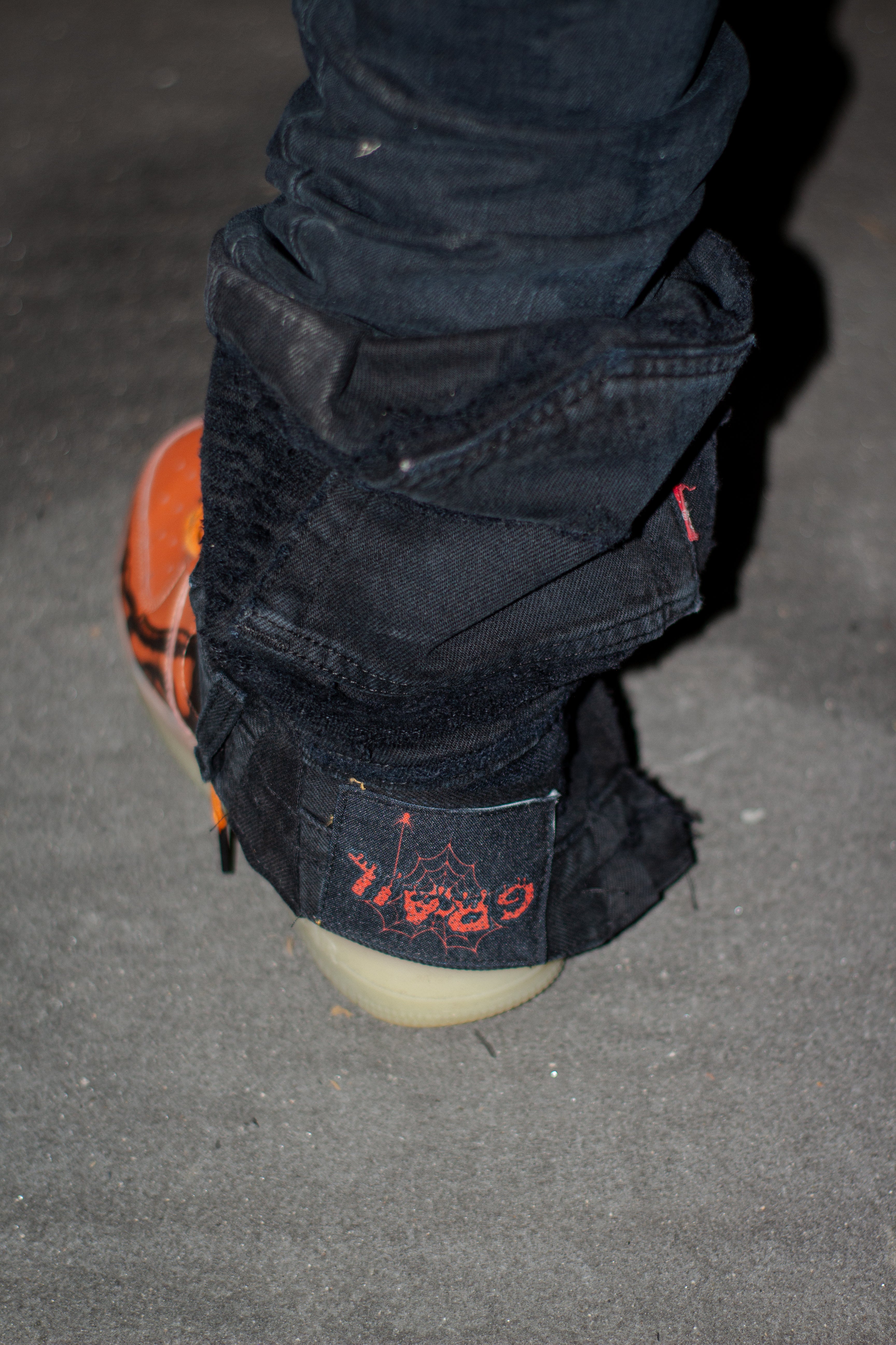 BLACK STACKED REVERSE DENIM