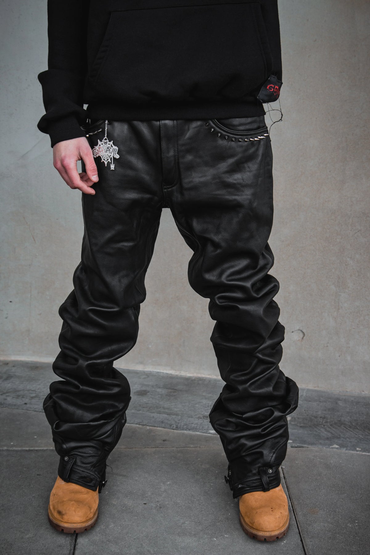 OBSIDIAN BLACK REVERSE LEATHER ( BAGGY VERSION )