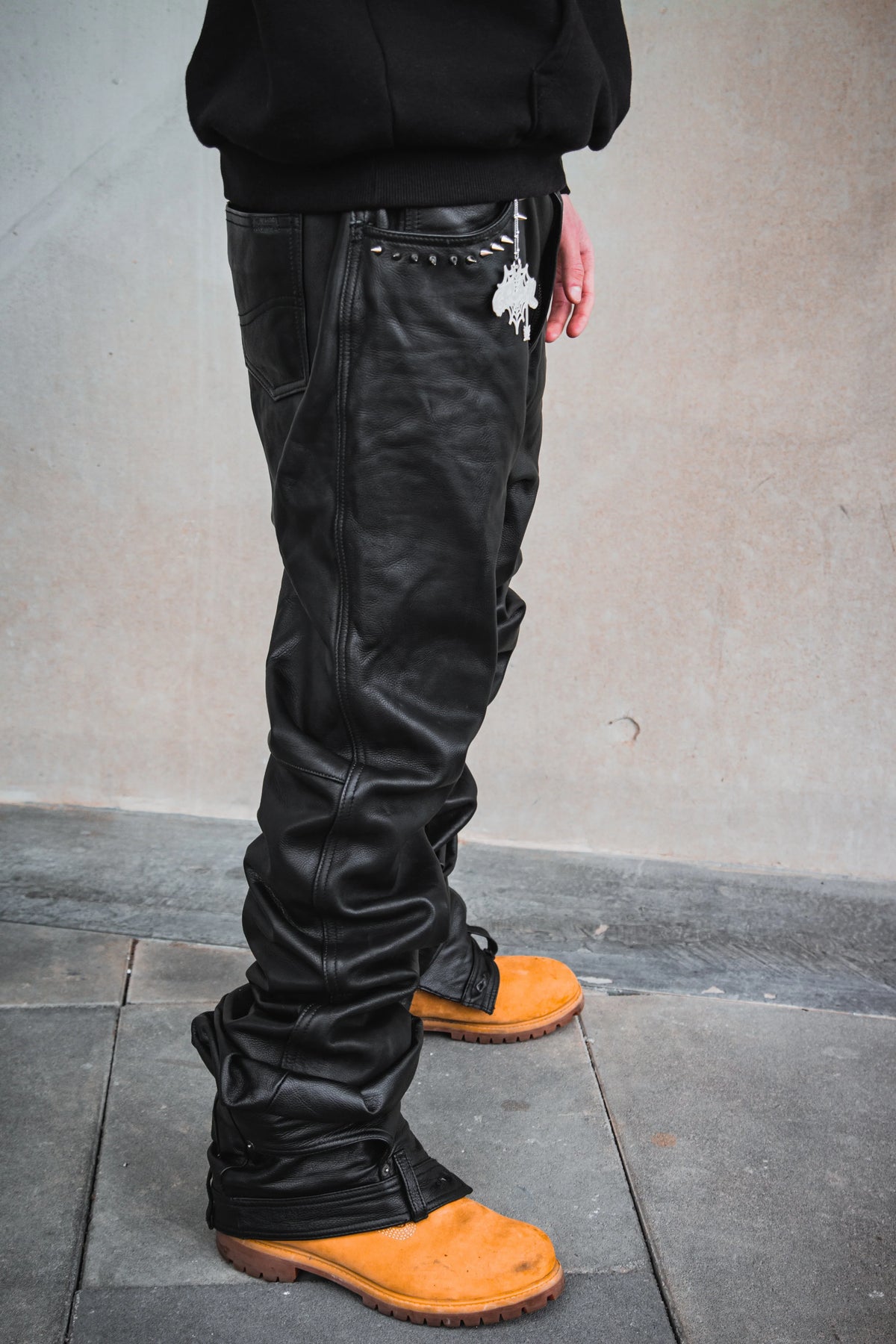 OBSIDIAN BLACK REVERSE LEATHER ( BAGGY VERSION )