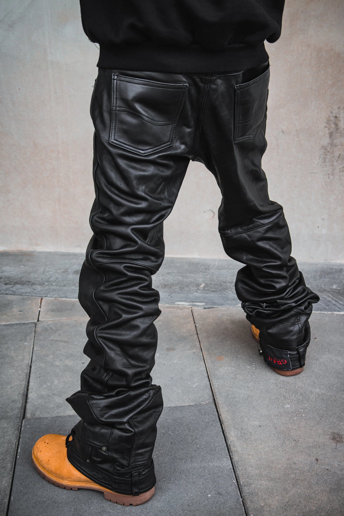 OBSIDIAN BLACK REVERSE LEATHER ( BAGGY VERSION )