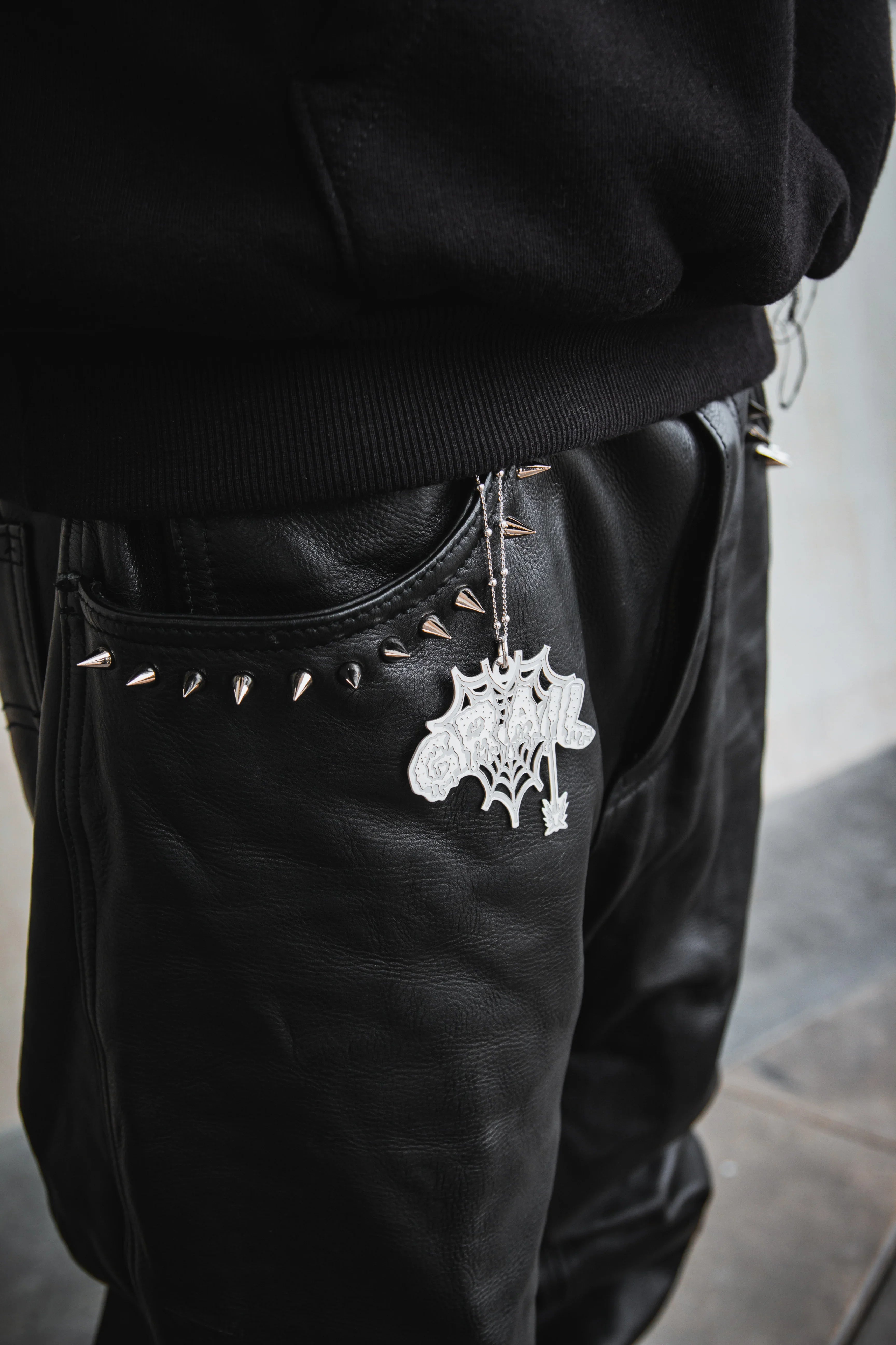 OBSIDIAN BLACK REVERSE LEATHER ( BAGGY VERSION )
