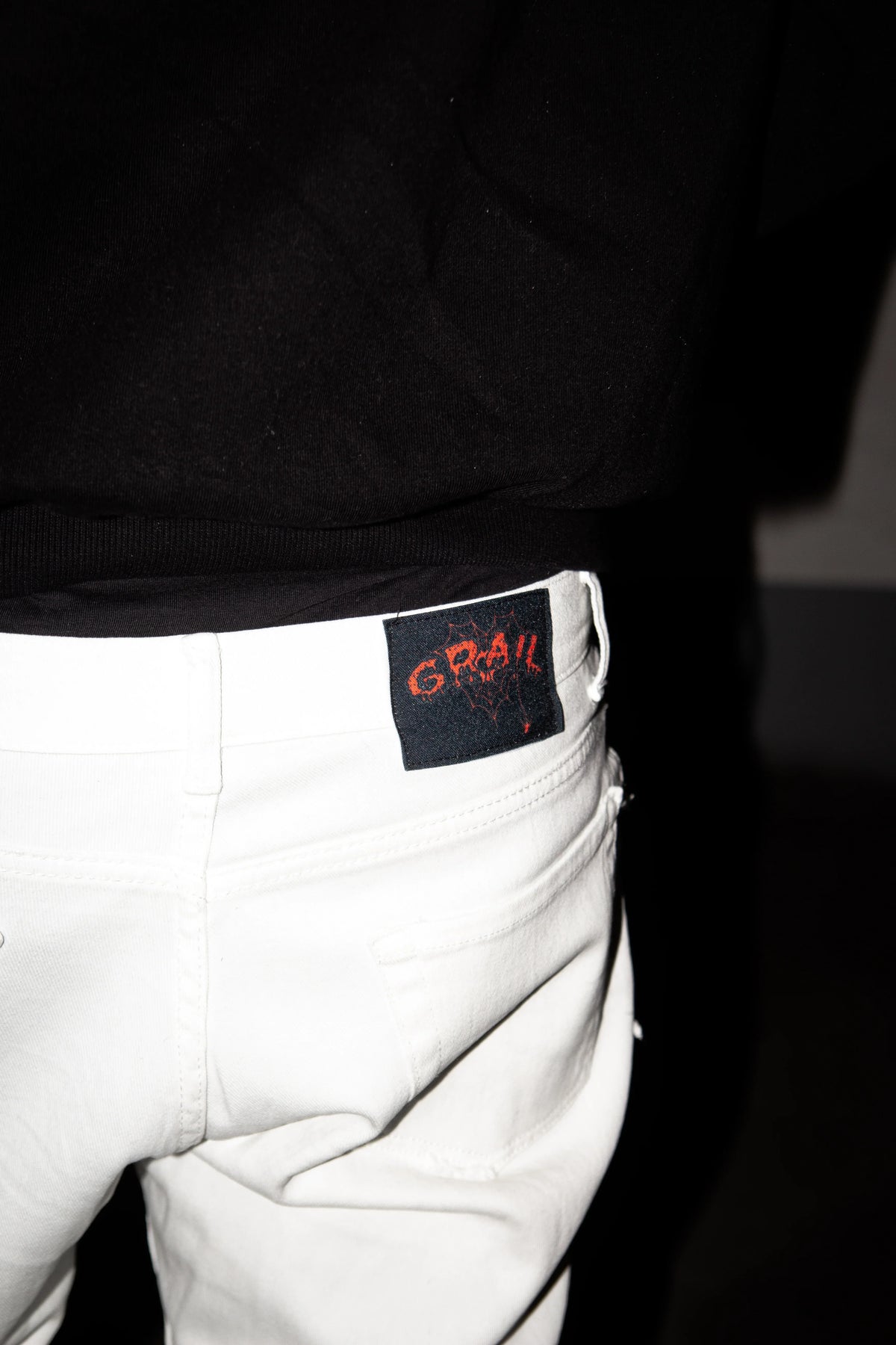 WHITE ULTRA STACKED REVERSE DENIM