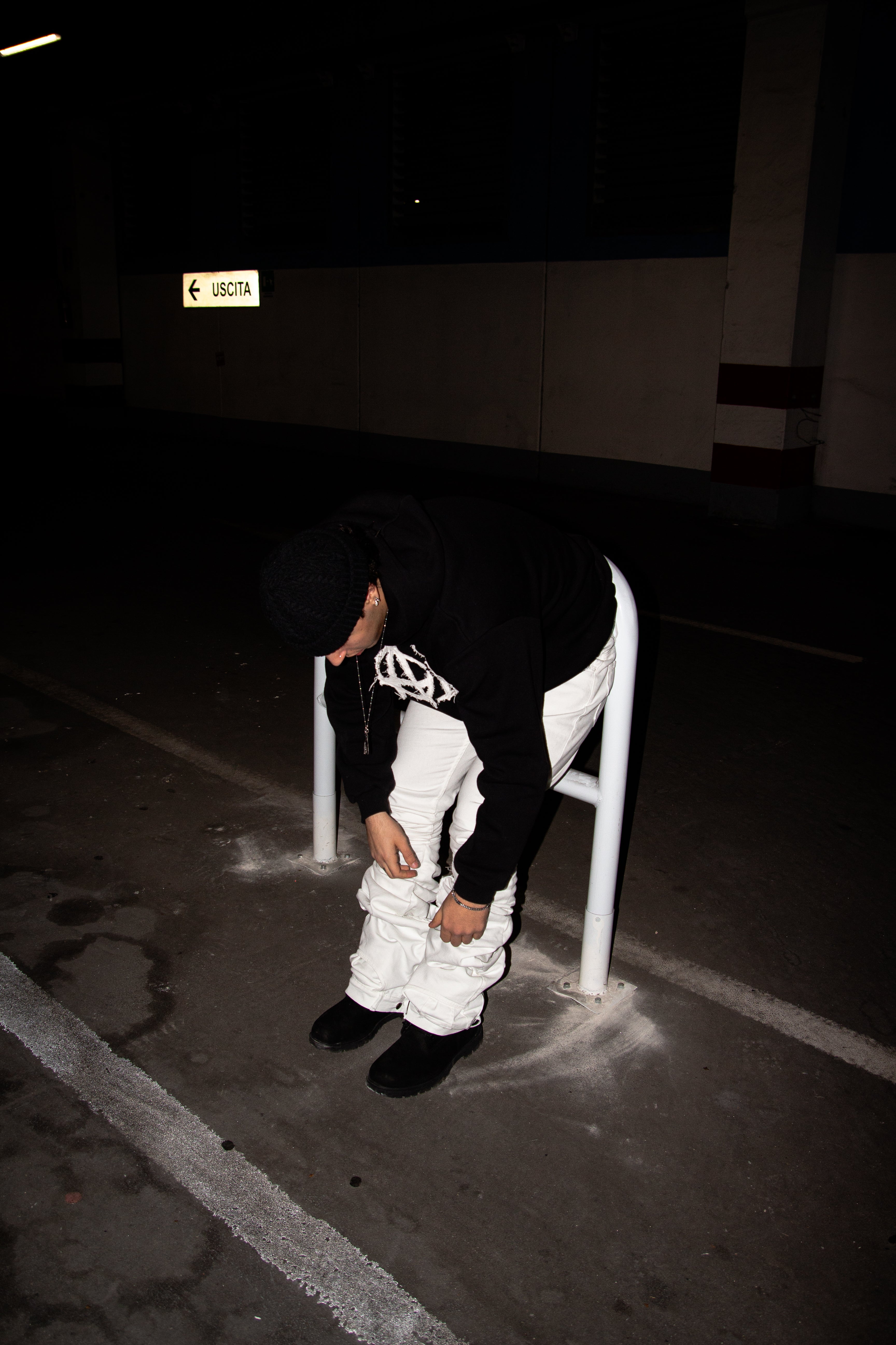 WHITE ULTRA STACKED REVERSE DENIM