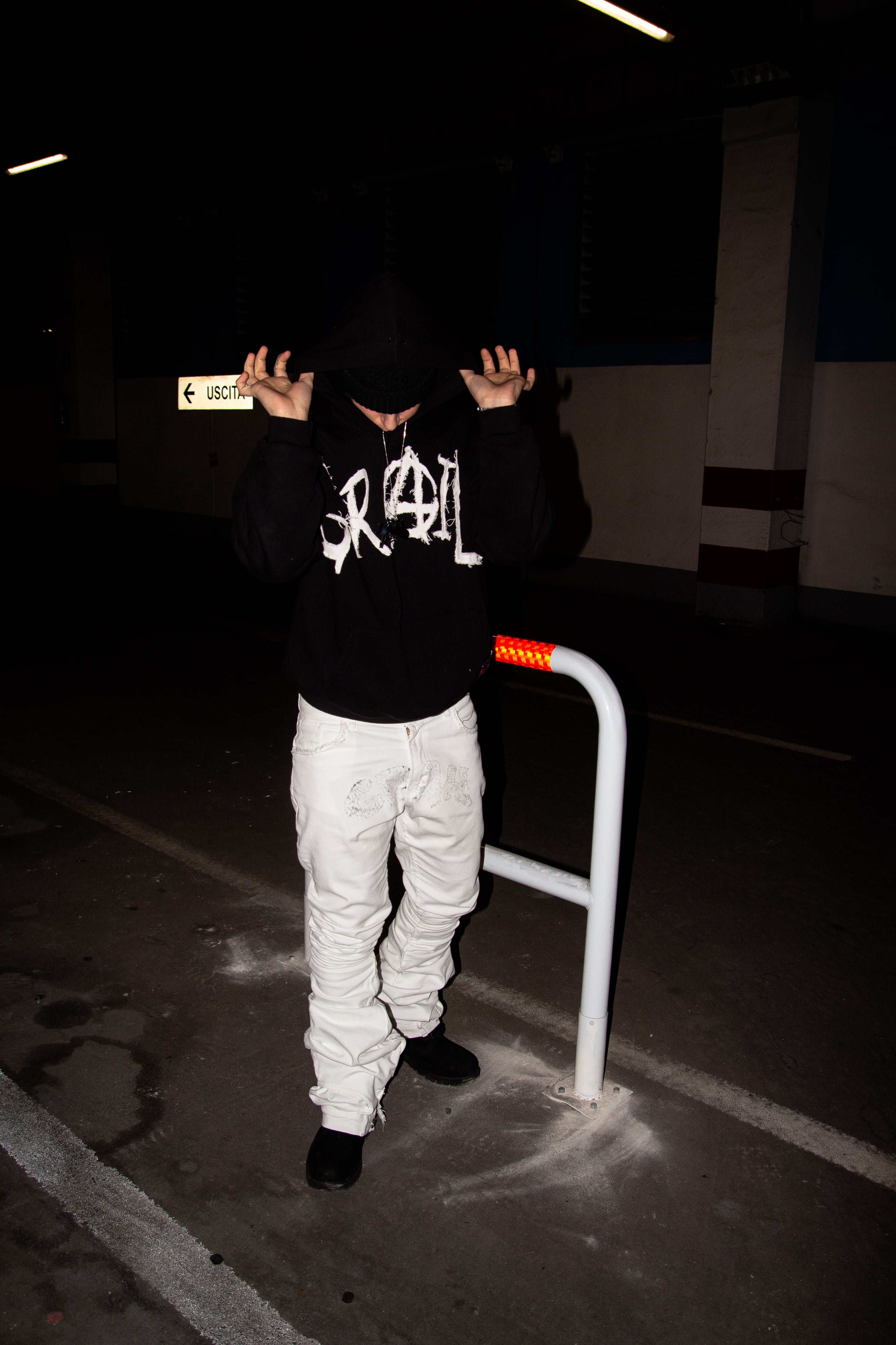 WHITE ULTRA STACKED REVERSE DENIM