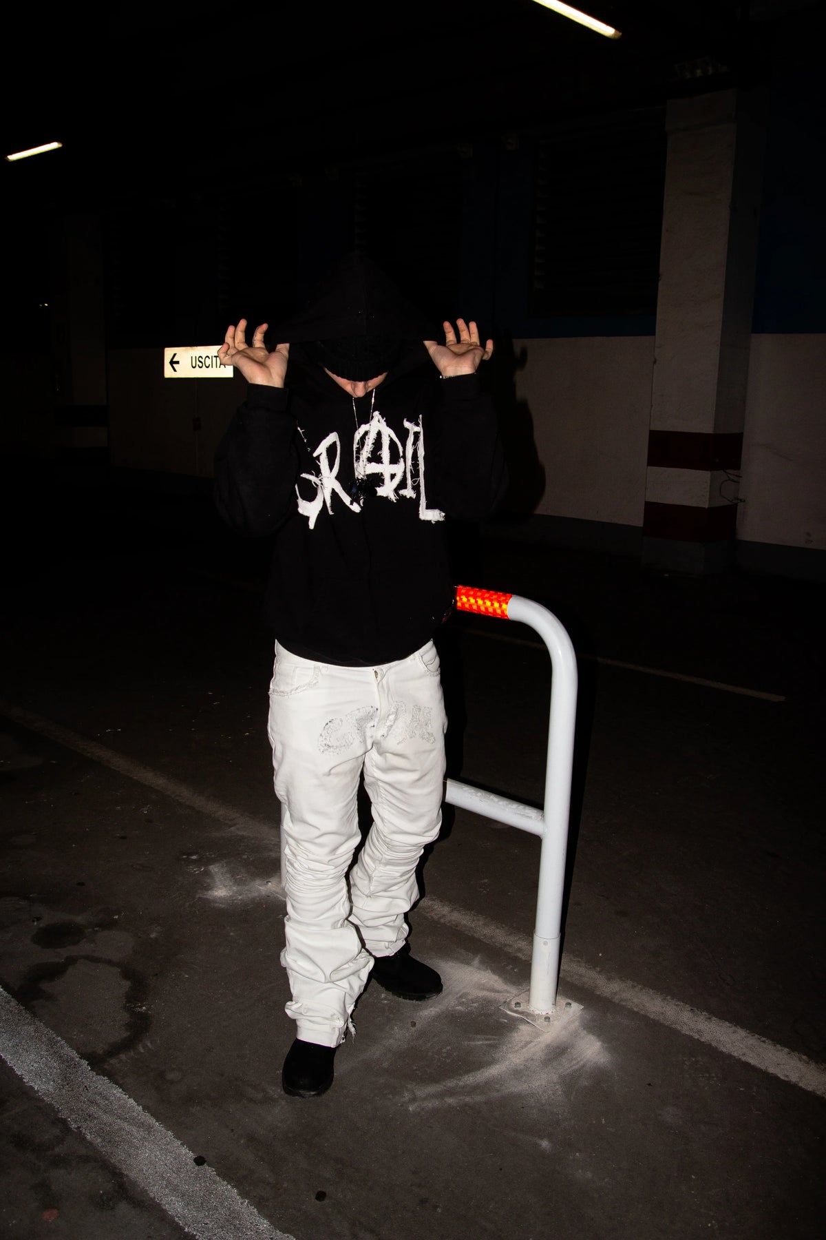 WHITE ULTRA STACKED REVERSE DENIM