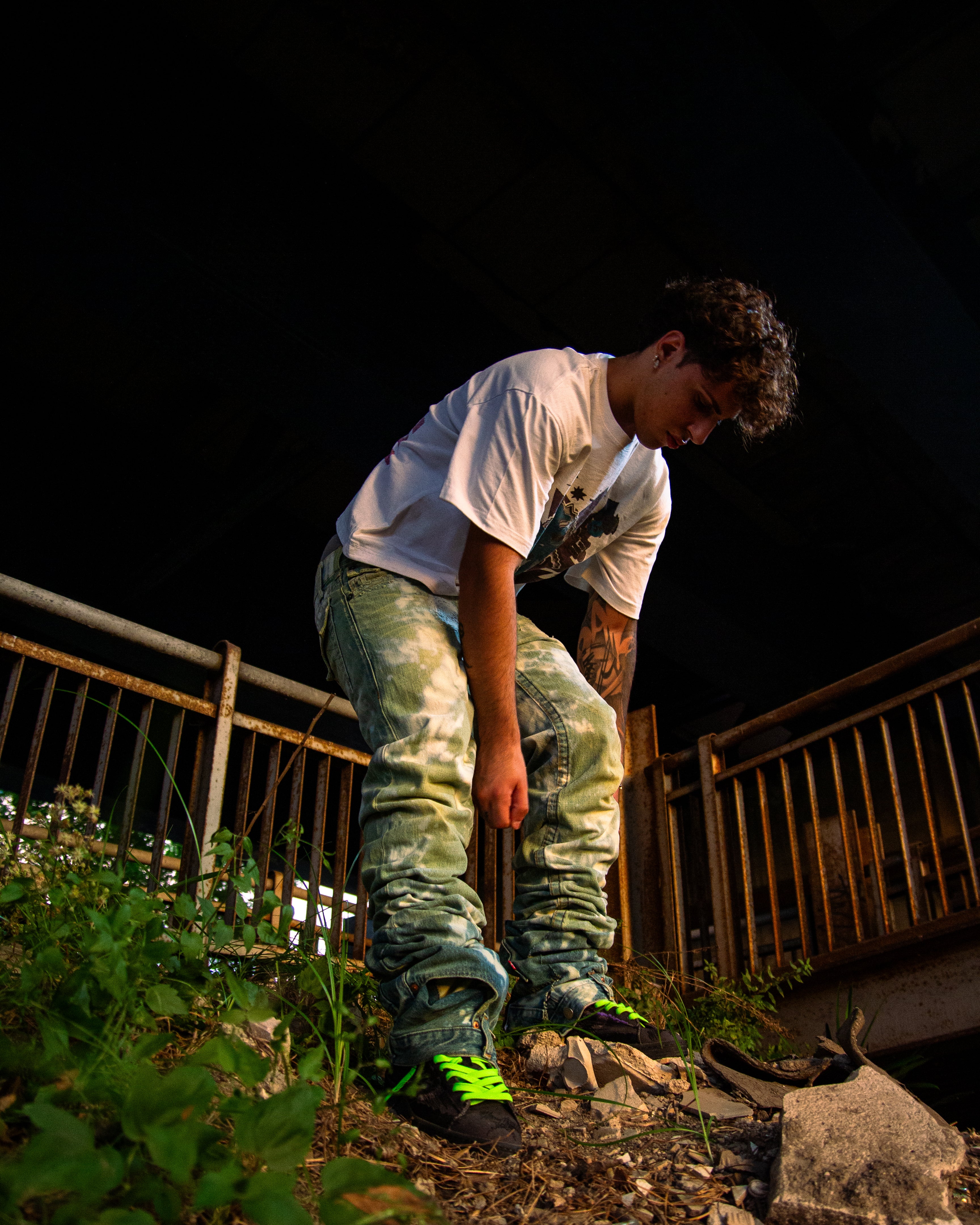 SLIME GREEN REVERSE DENIM