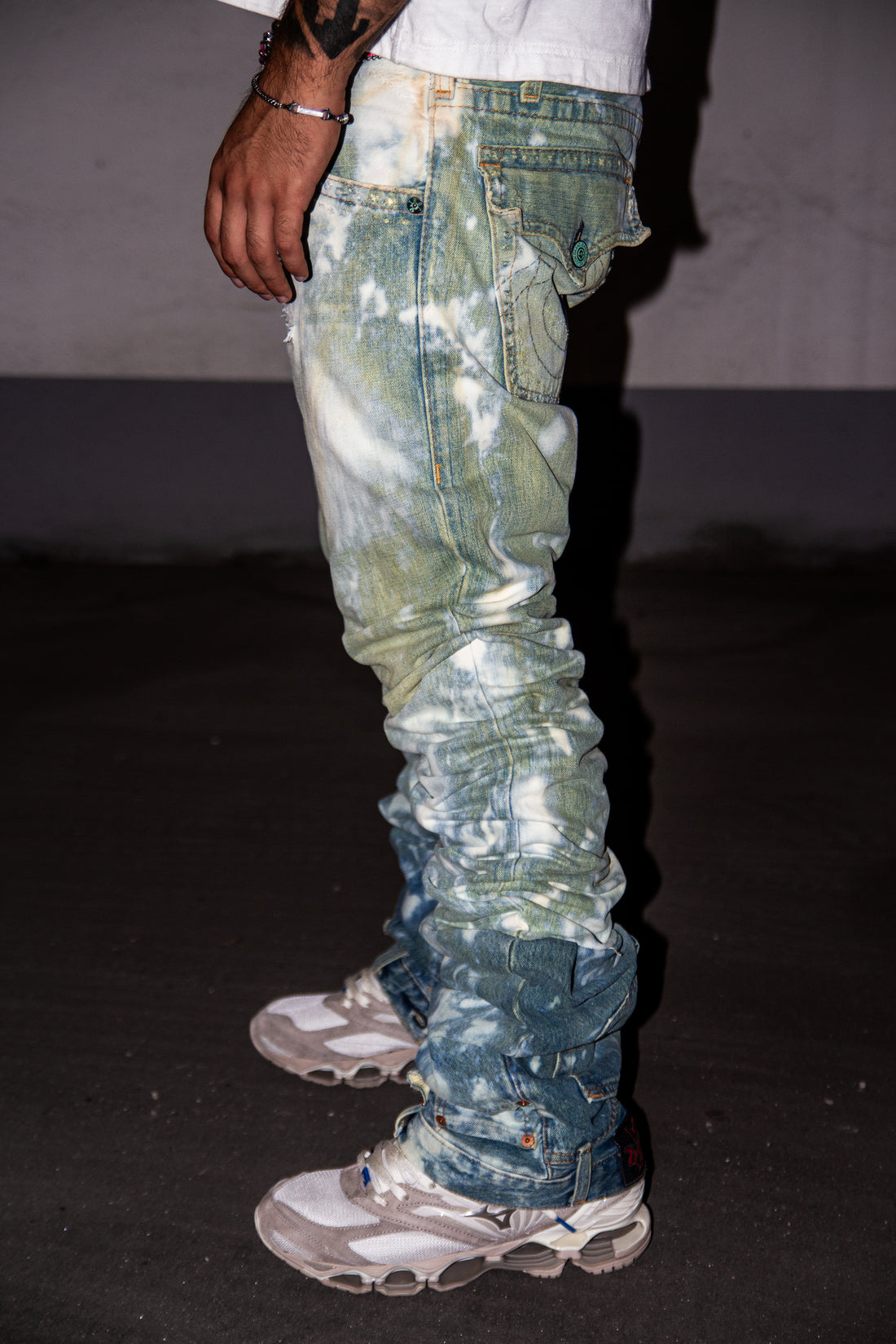 SLIME GREEN REVERSE DENIM