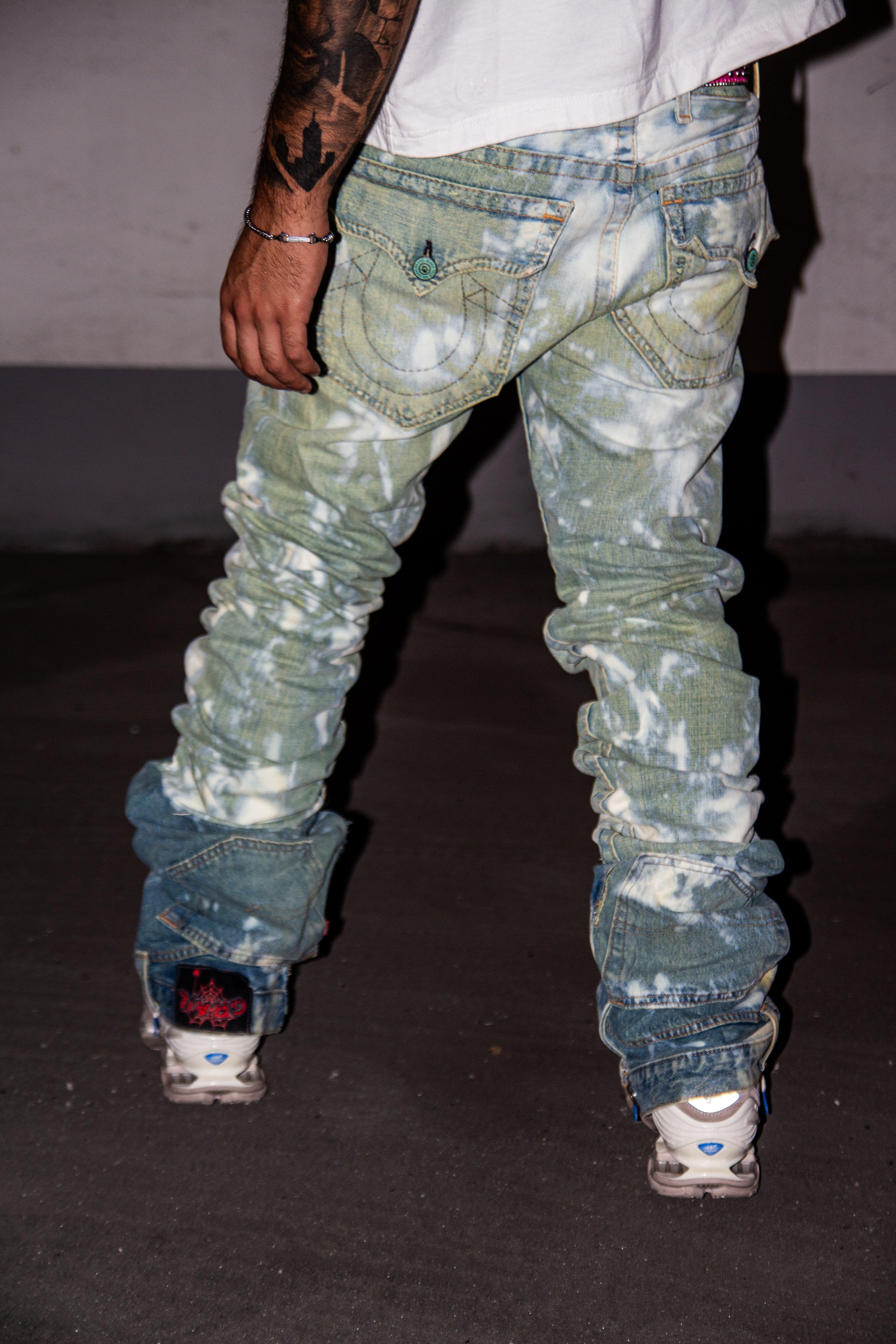SLIME GREEN REVERSE DENIM
