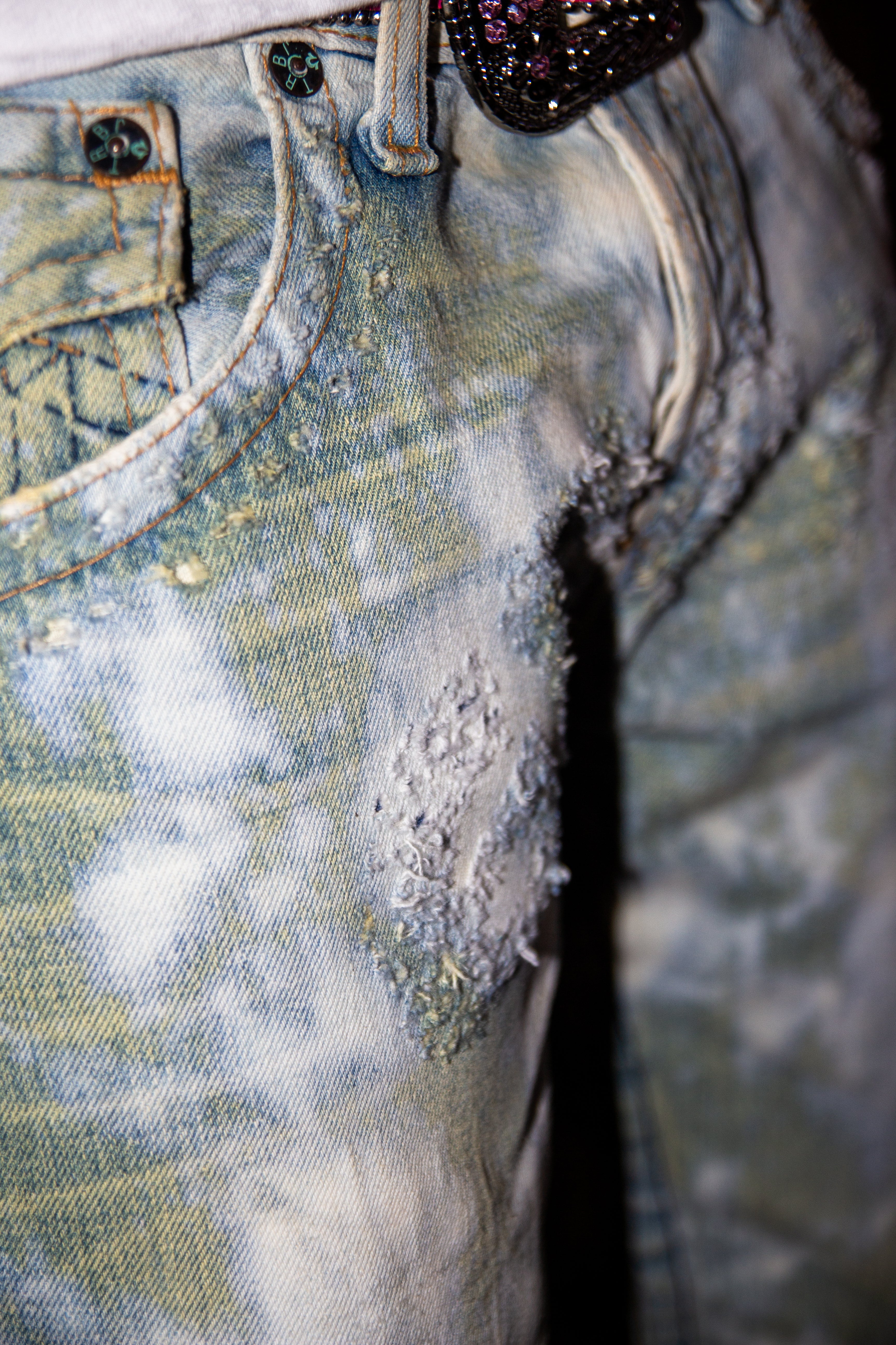 SLIME GREEN REVERSE DENIM