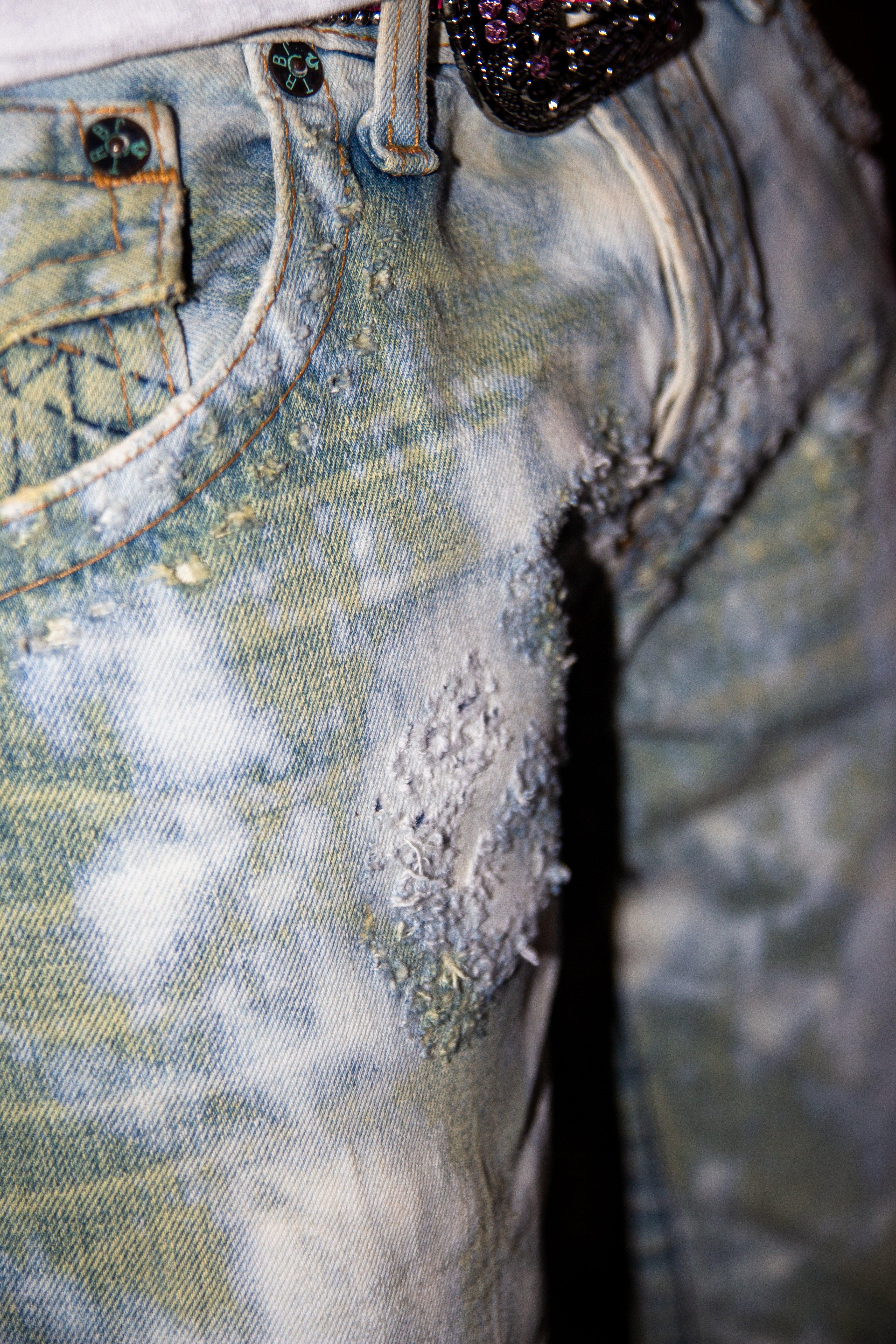 SLIME GREEN REVERSE DENIM