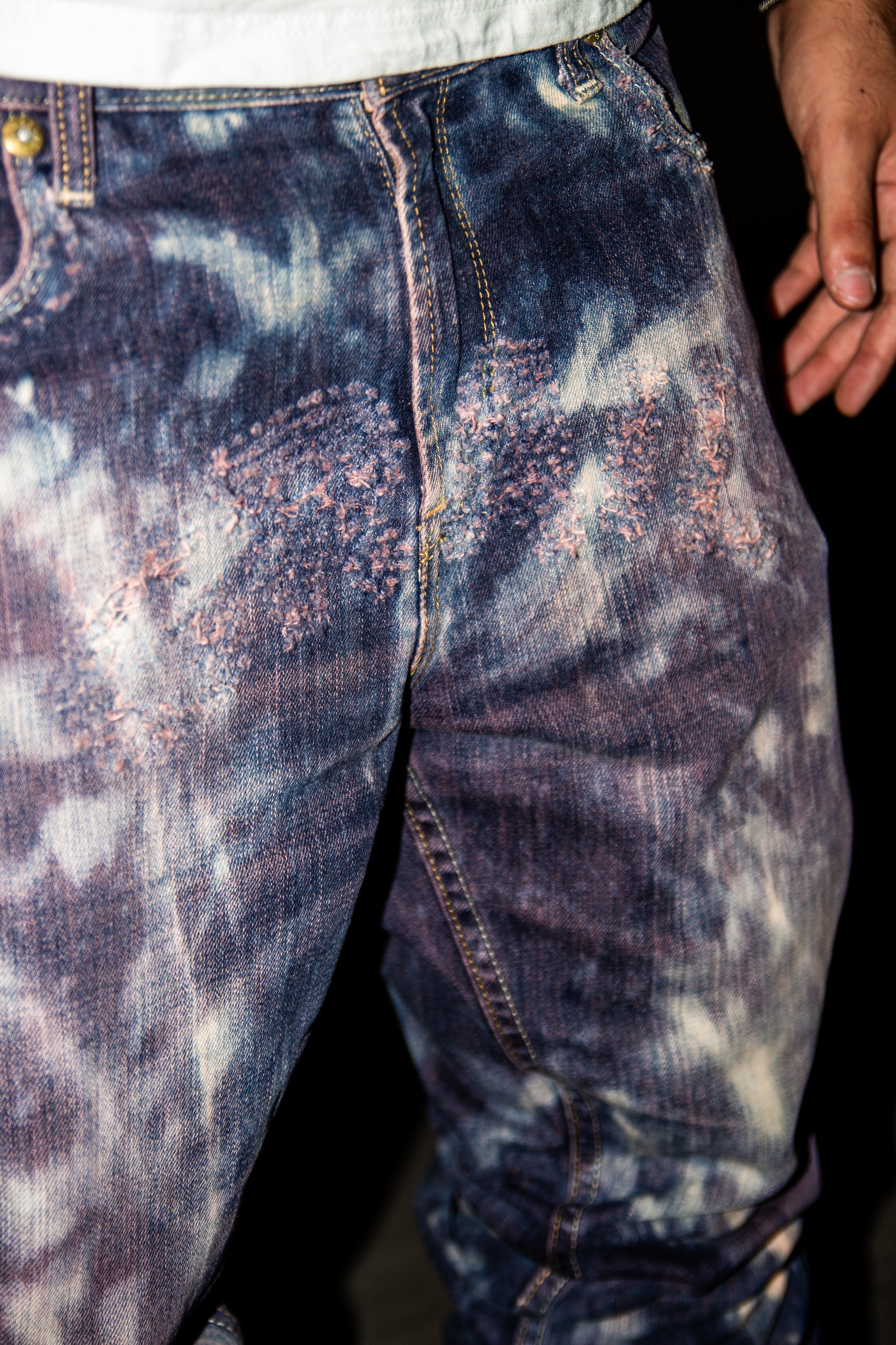 BORDEAUX WASHED REVERSE DENIM