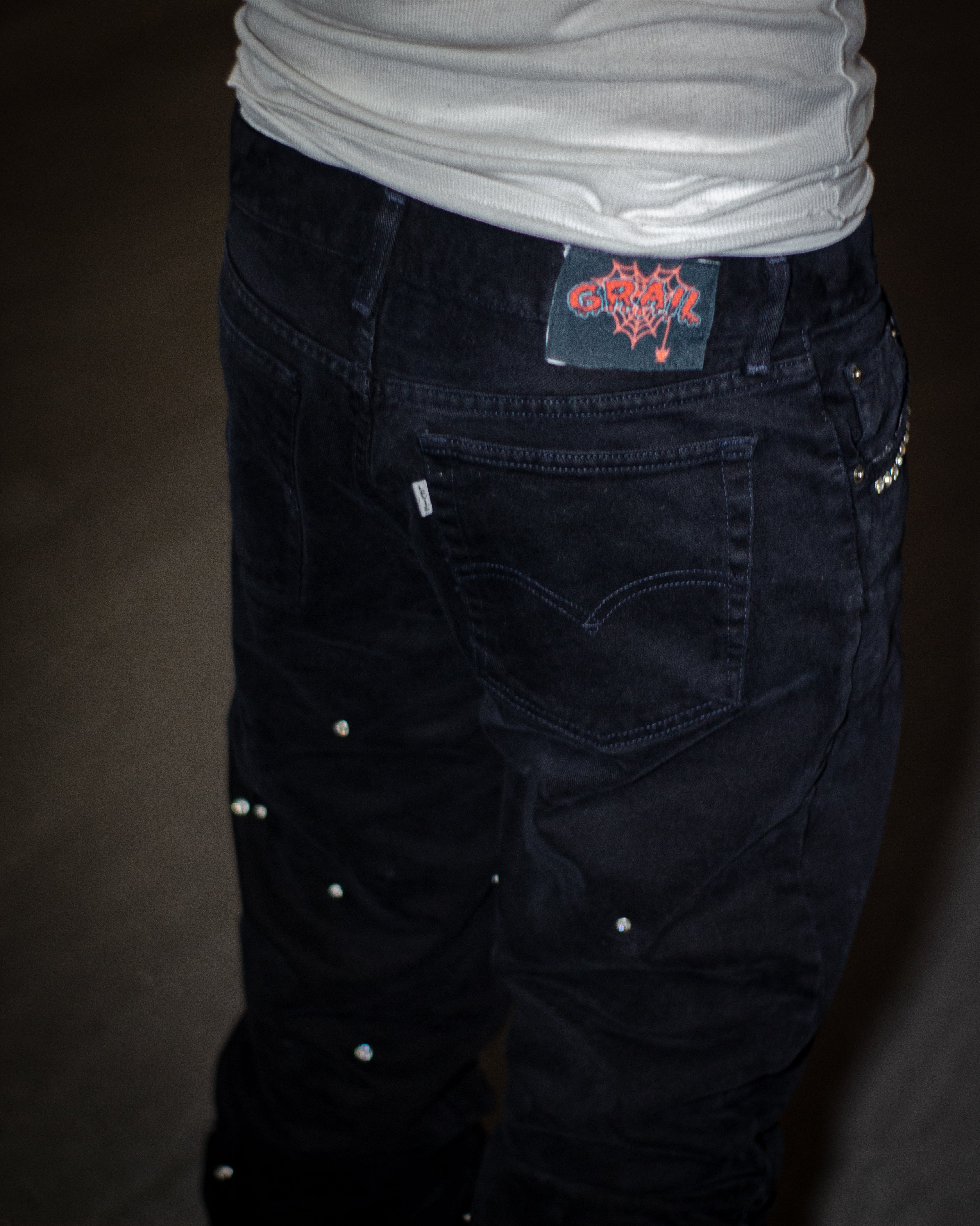OBSIDIAN BLACK SHINE REVERSE DENIM ( ULTRA FLARED EDITION )