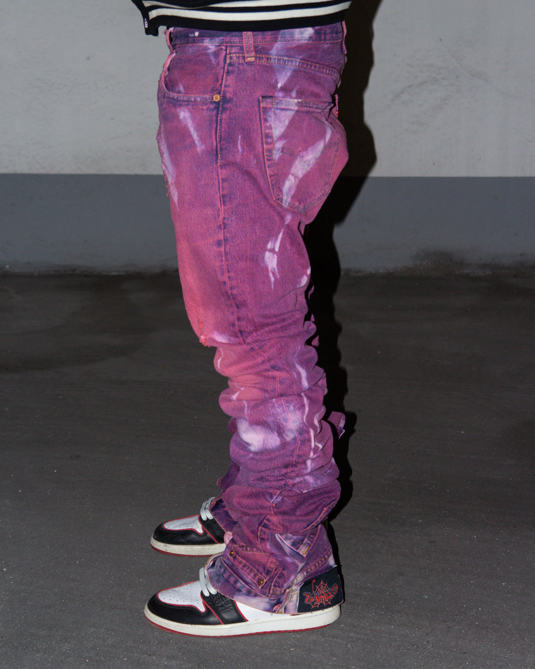 PURPLE WASHED REVERSE DENIM