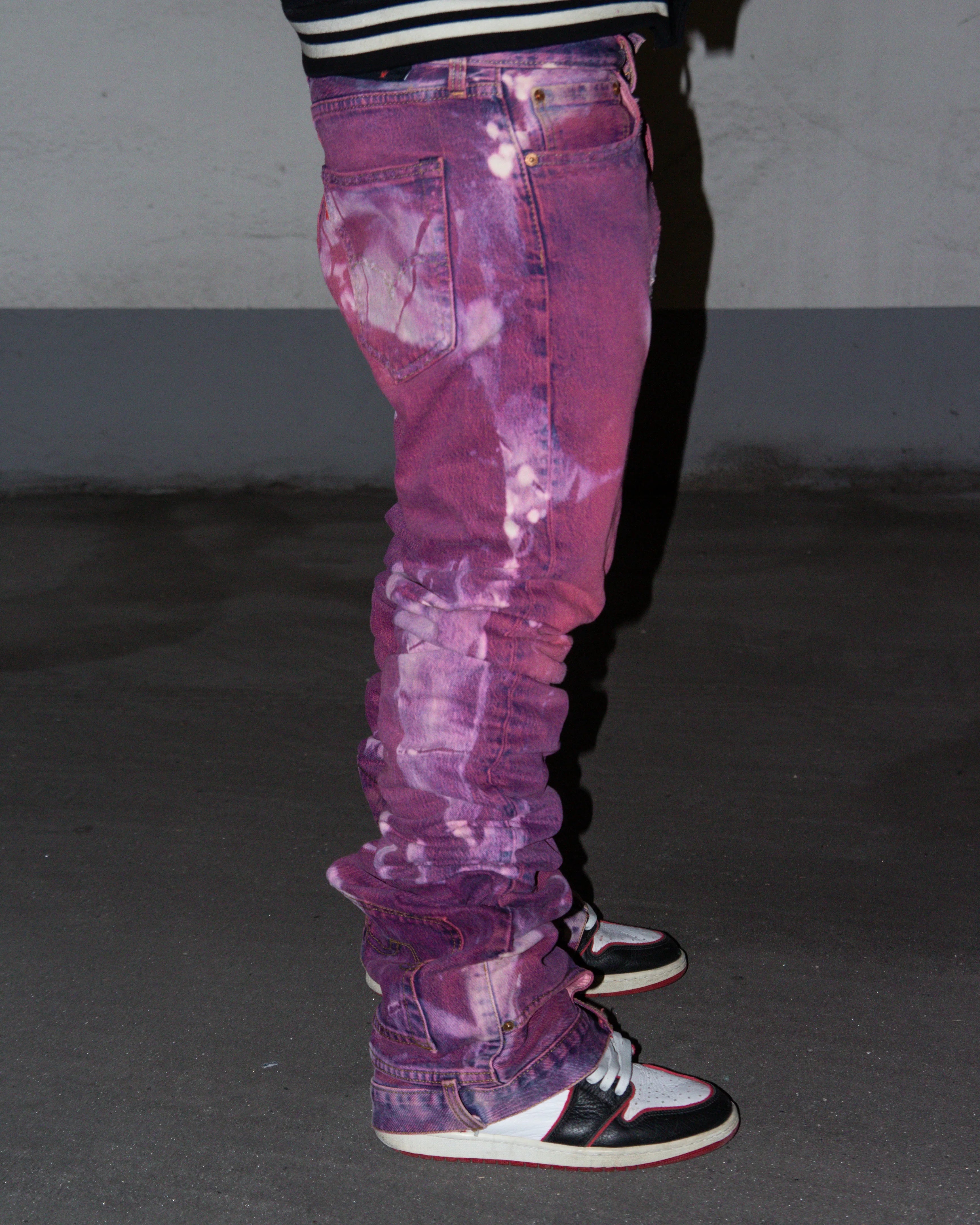 PURPLE WASHED REVERSE DENIM