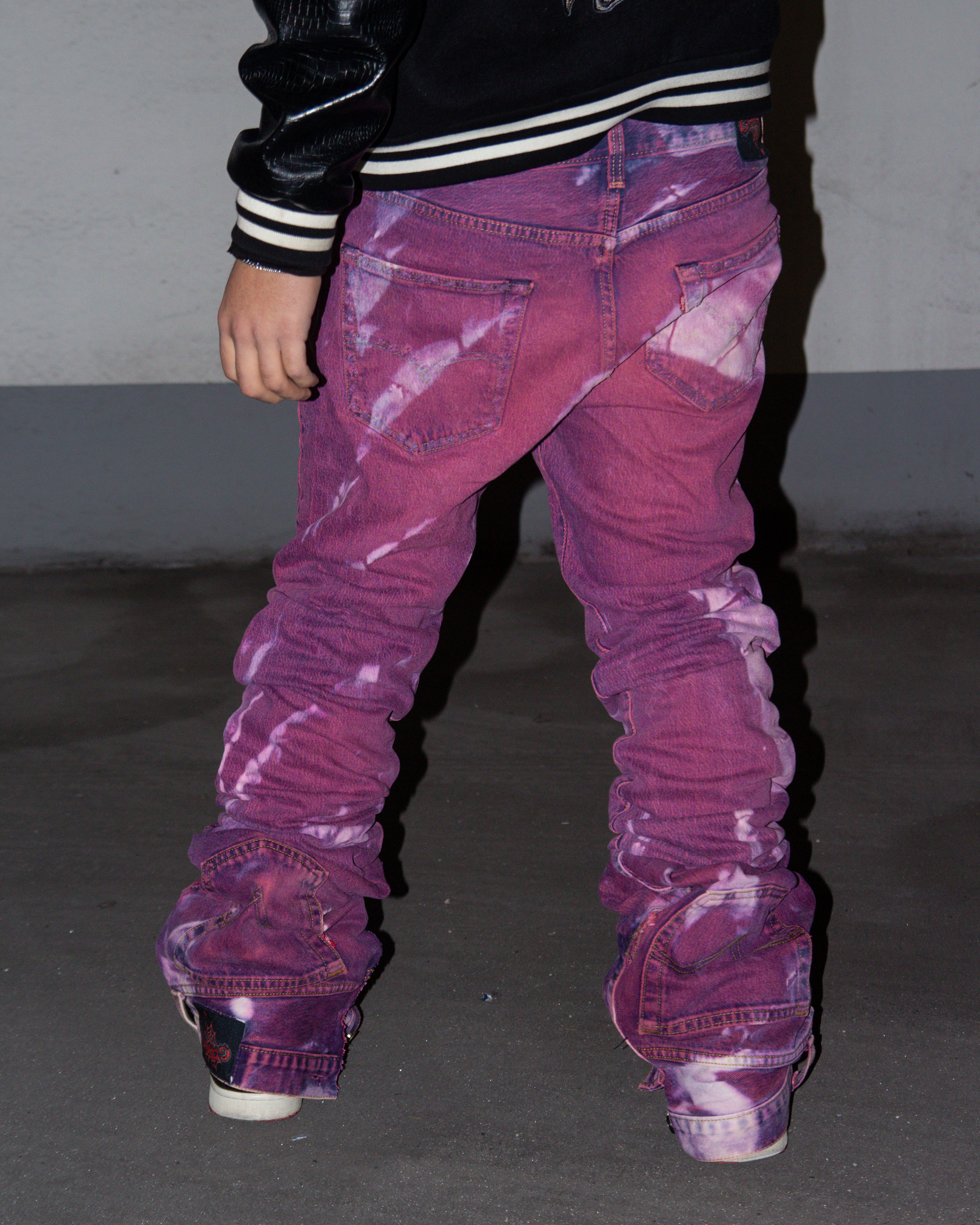 PURPLE WASHED REVERSE DENIM