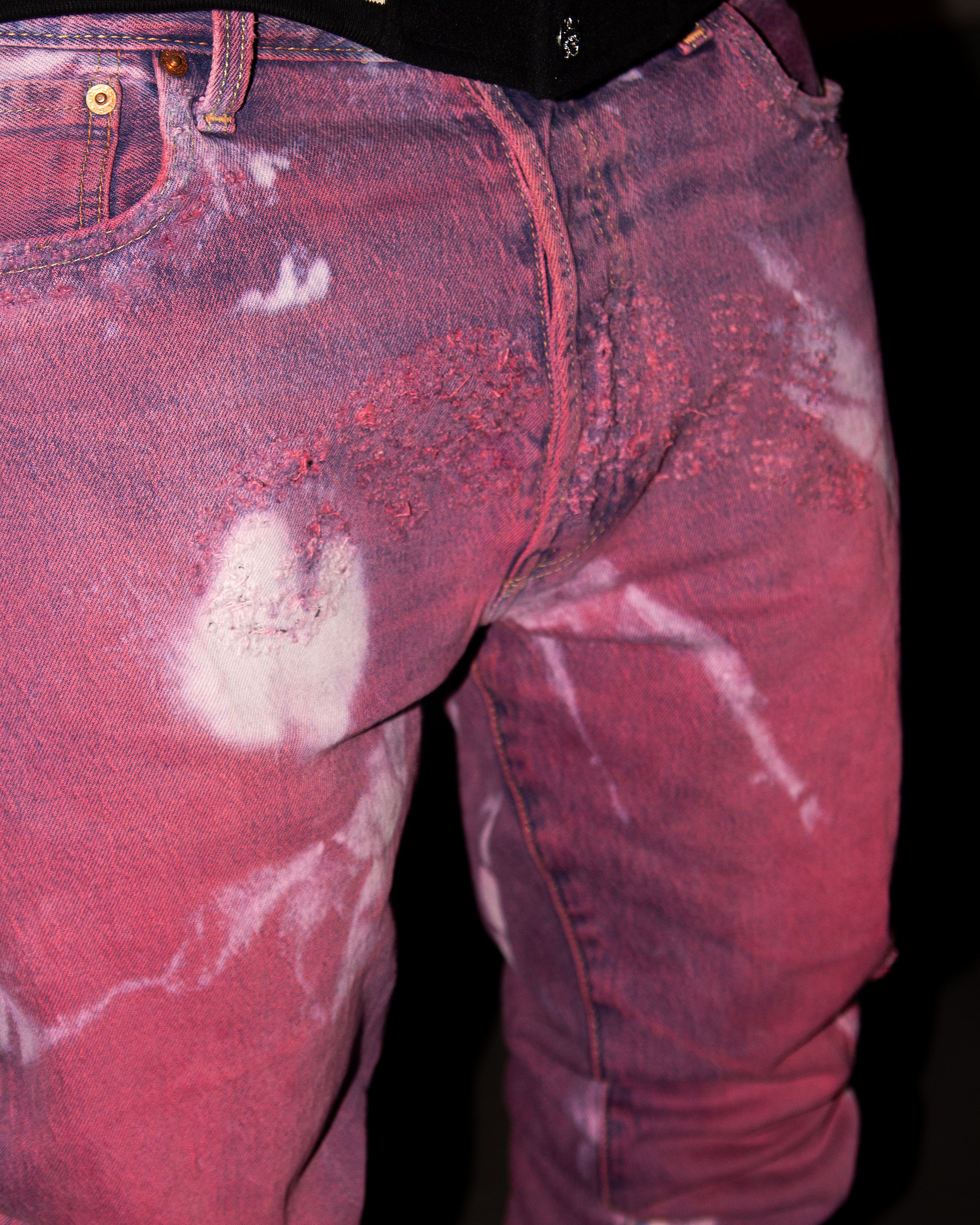 PURPLE WASHED REVERSE DENIM