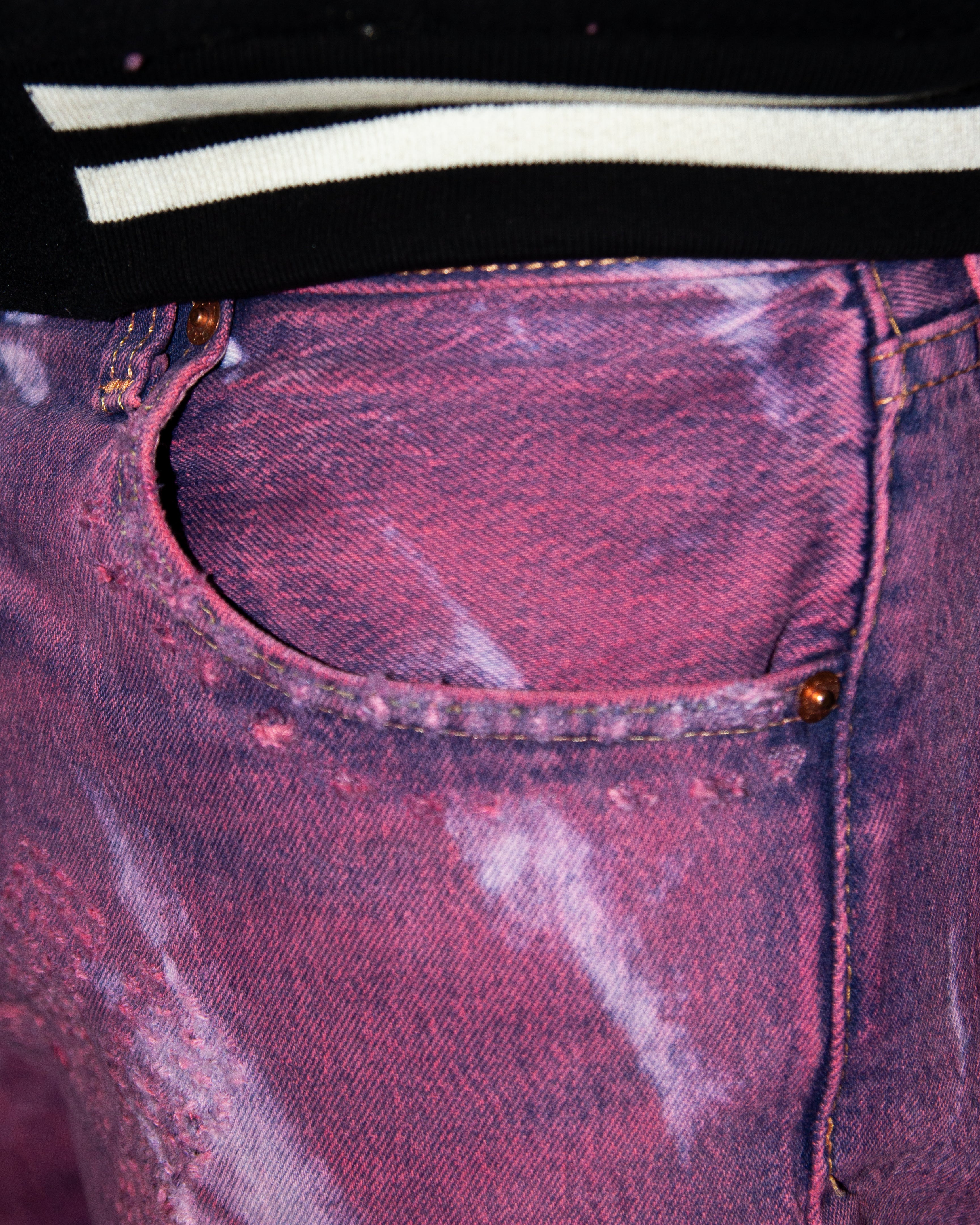 PURPLE WASHED REVERSE DENIM