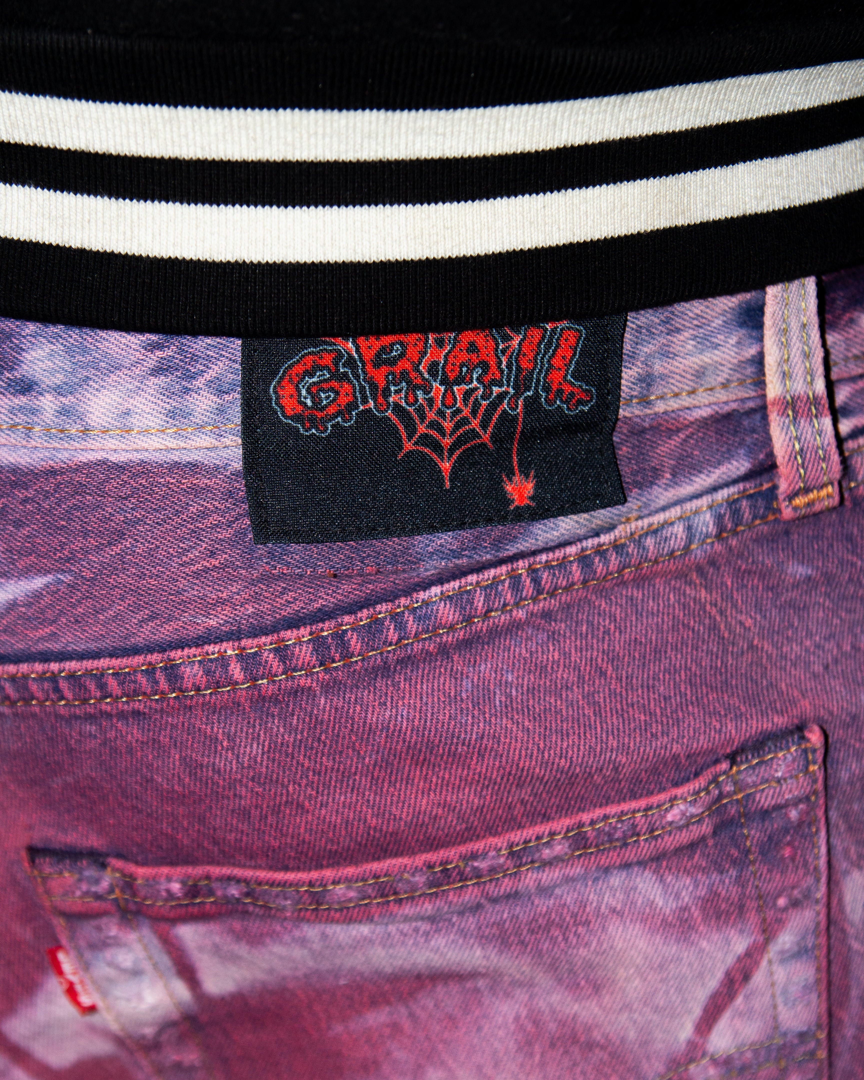 PURPLE WASHED REVERSE DENIM