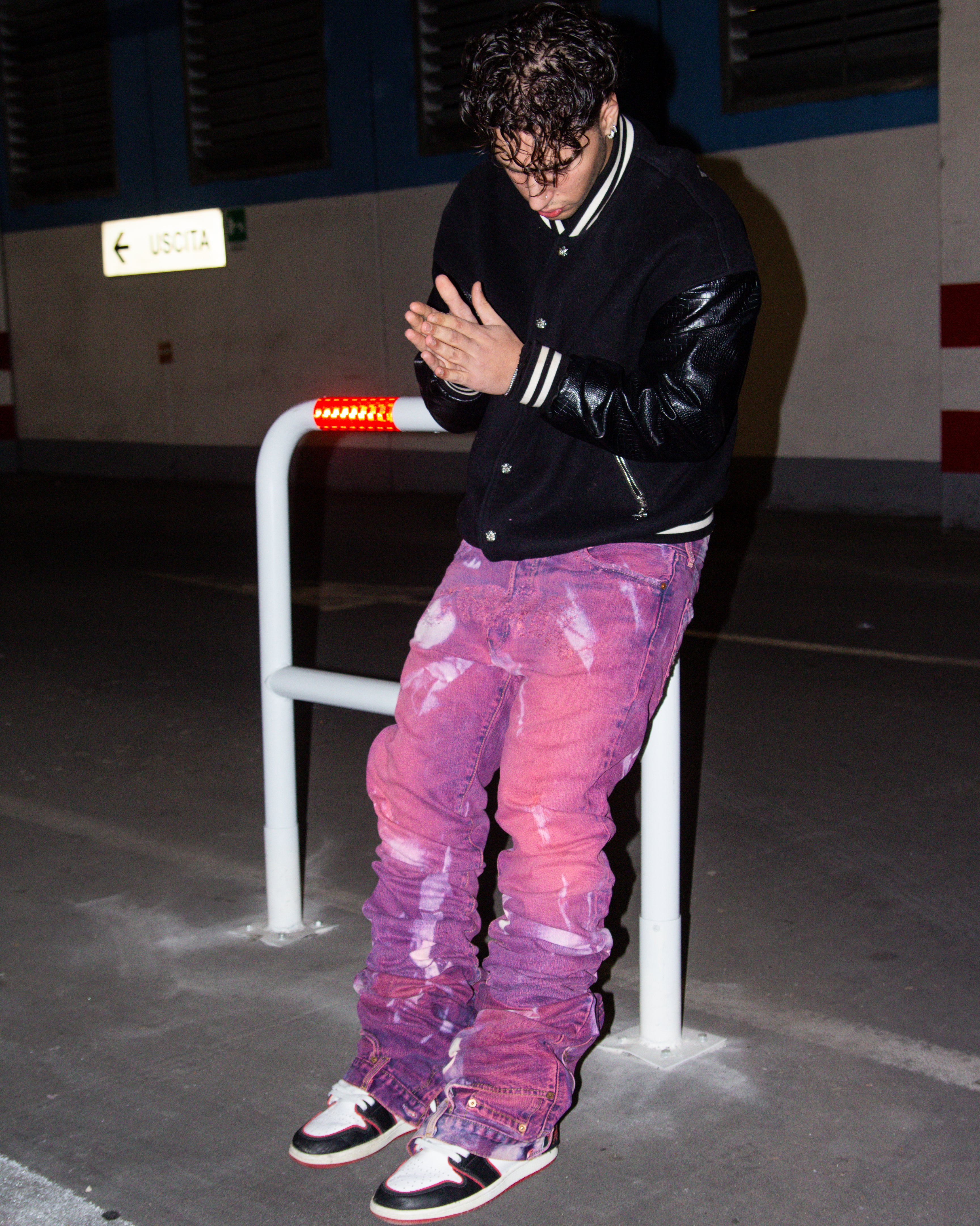 PURPLE WASHED REVERSE DENIM