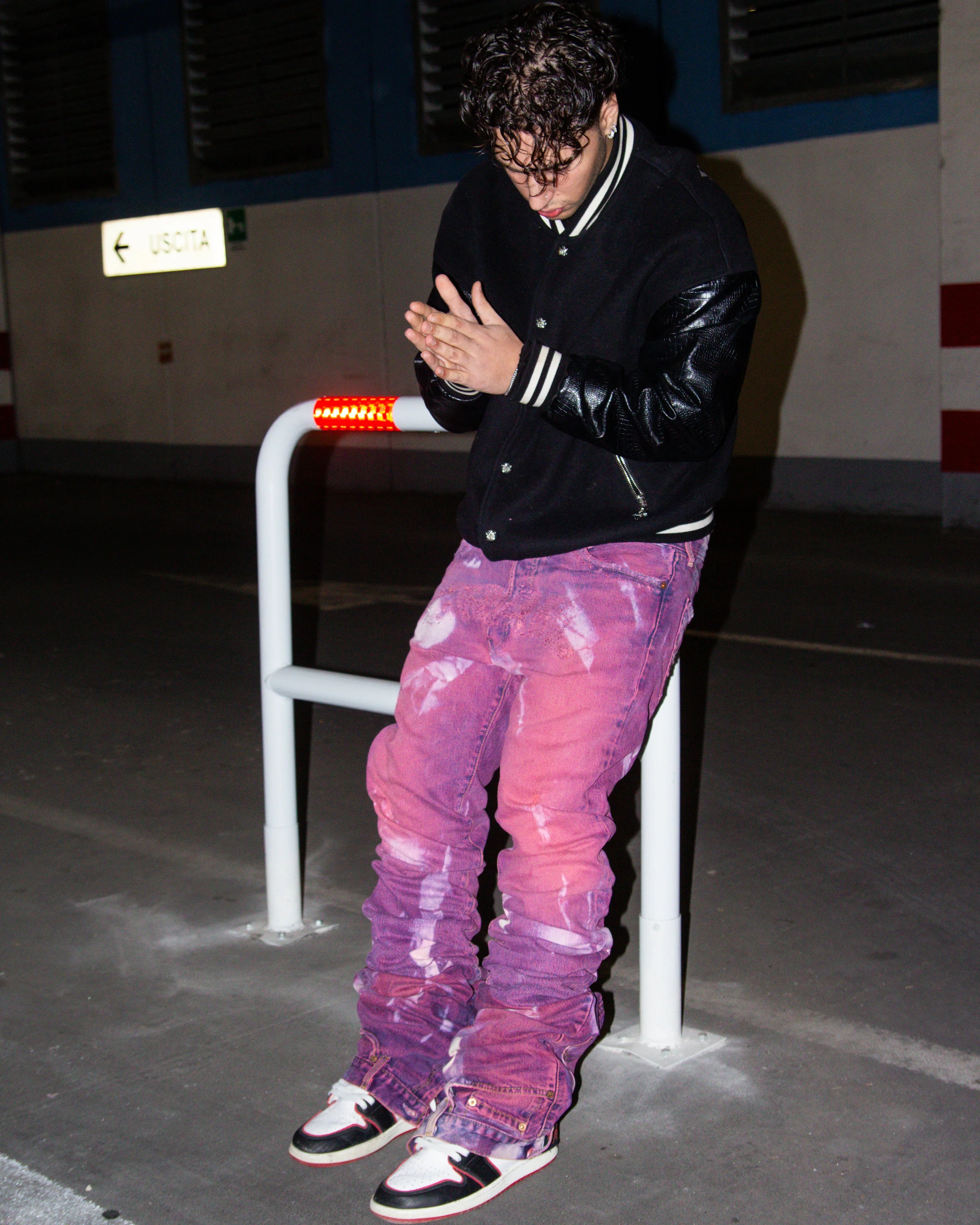 PURPLE WASHED REVERSE DENIM
