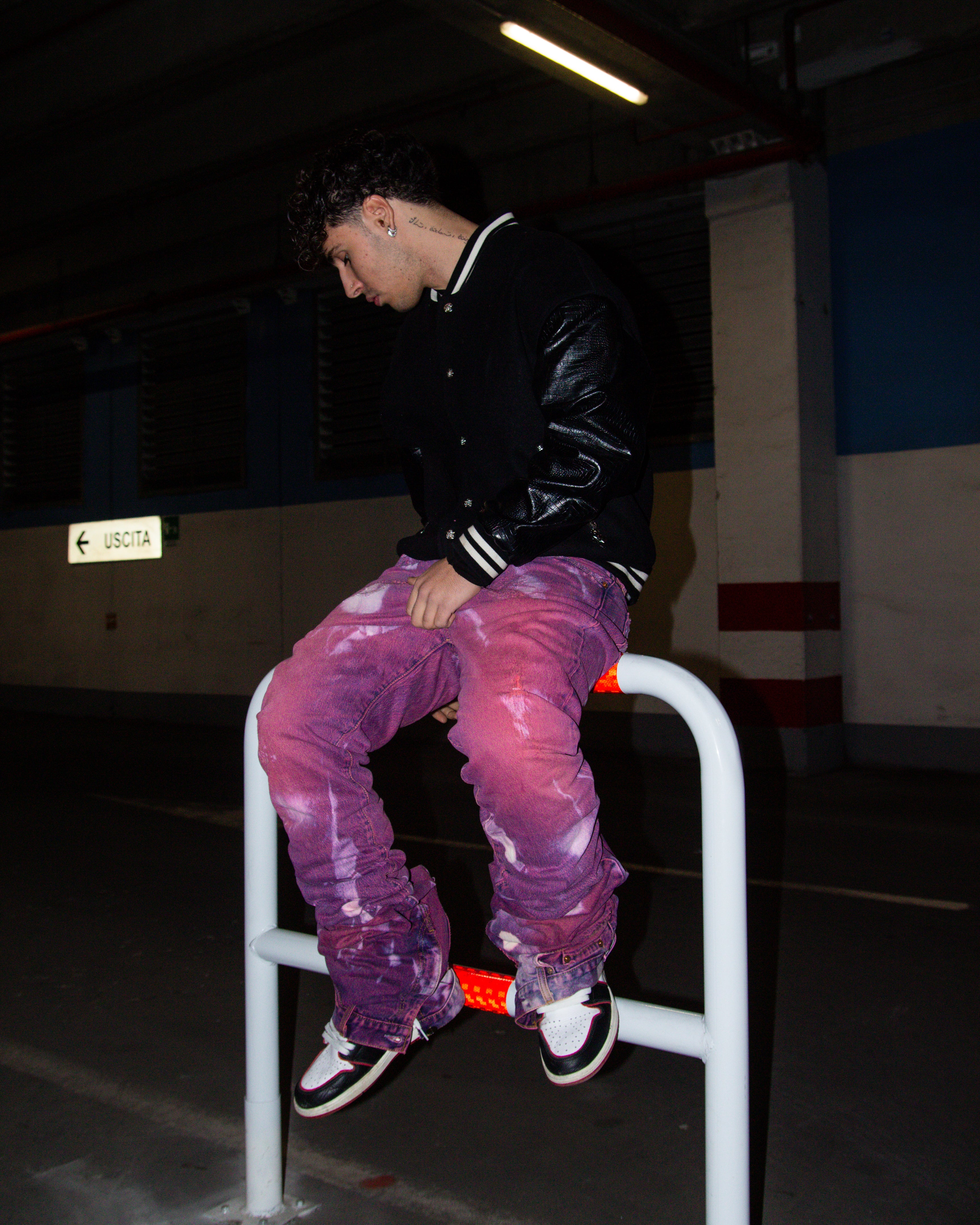 PURPLE WASHED REVERSE DENIM