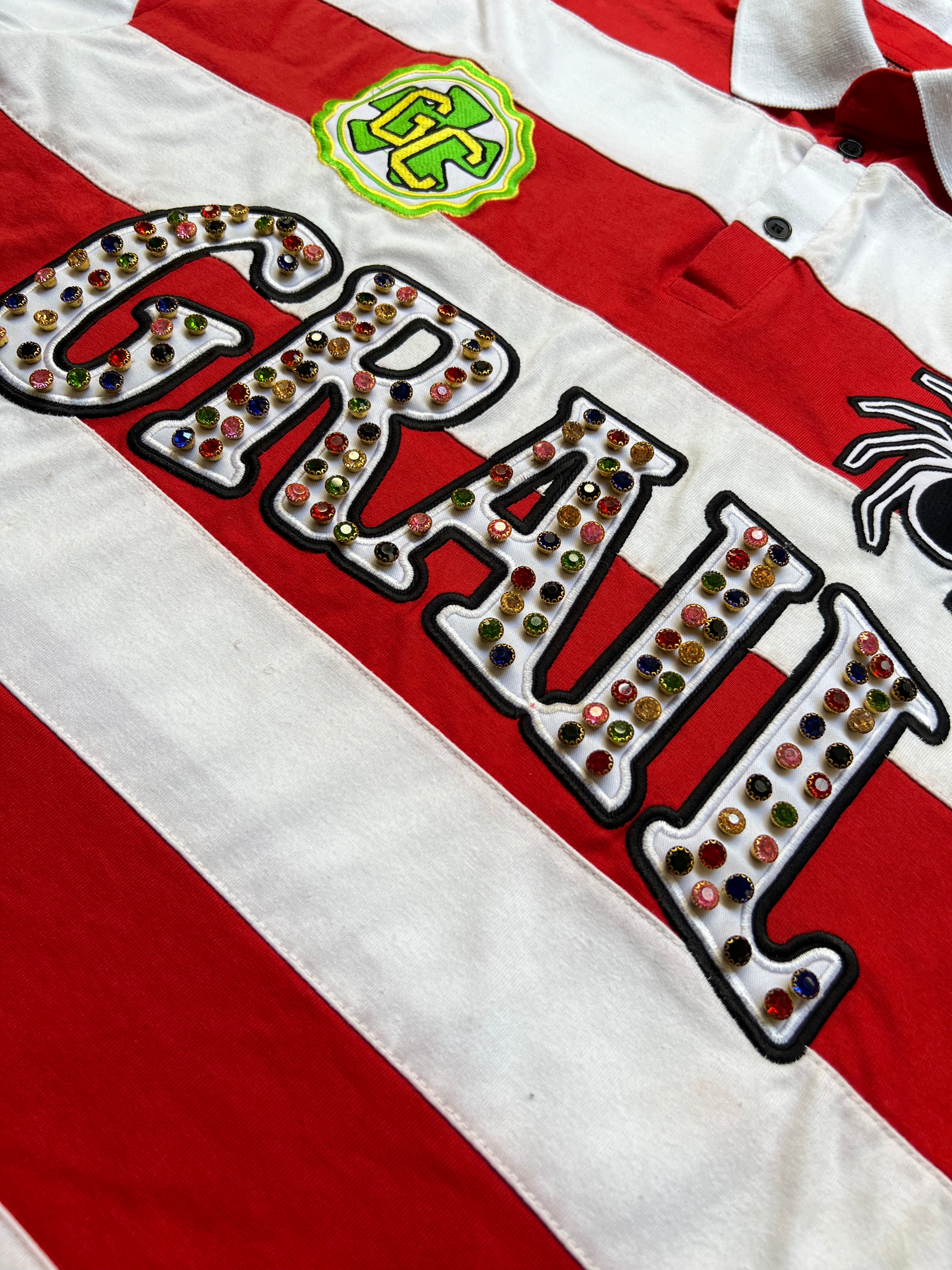 EMBROIDERY GEMS BOXY POLO ( RED EDITION )