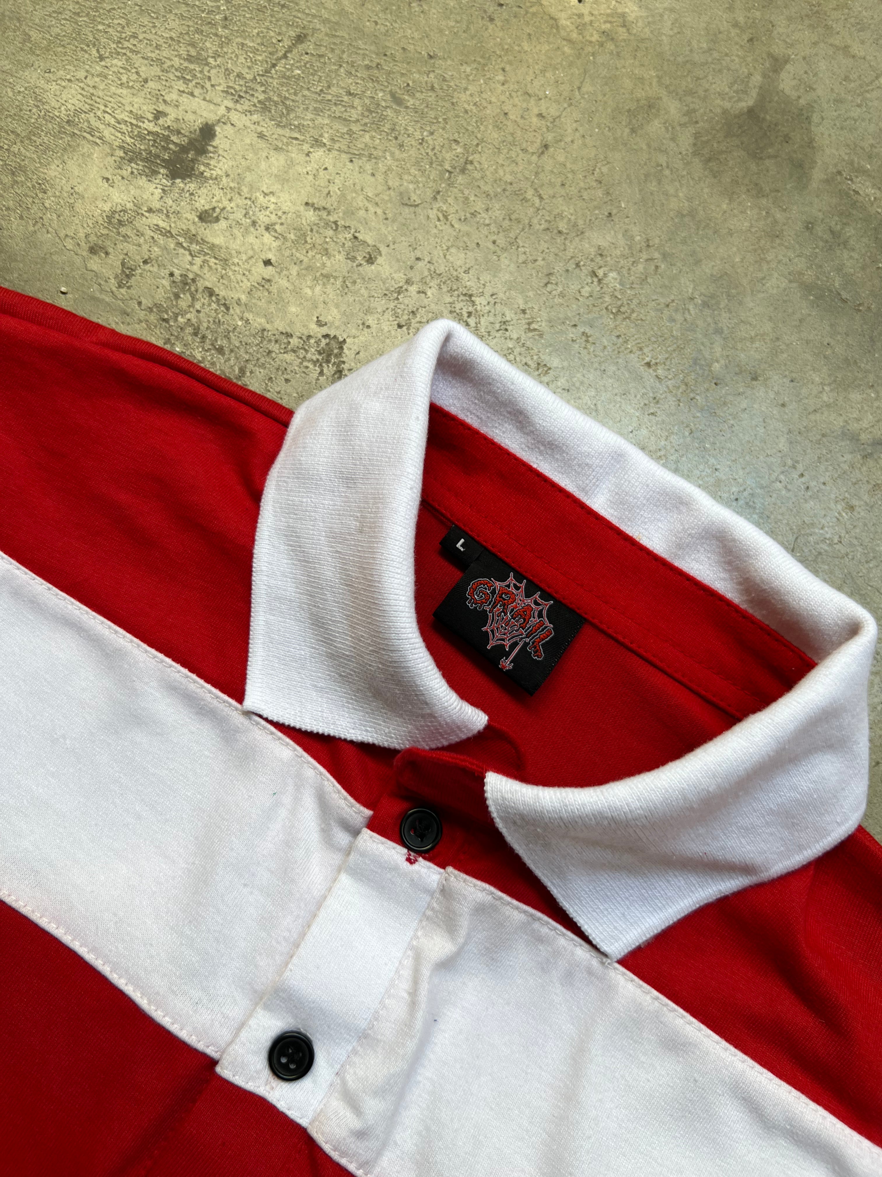 EMBROIDERY GEMS BOXY POLO ( RED EDITION )
