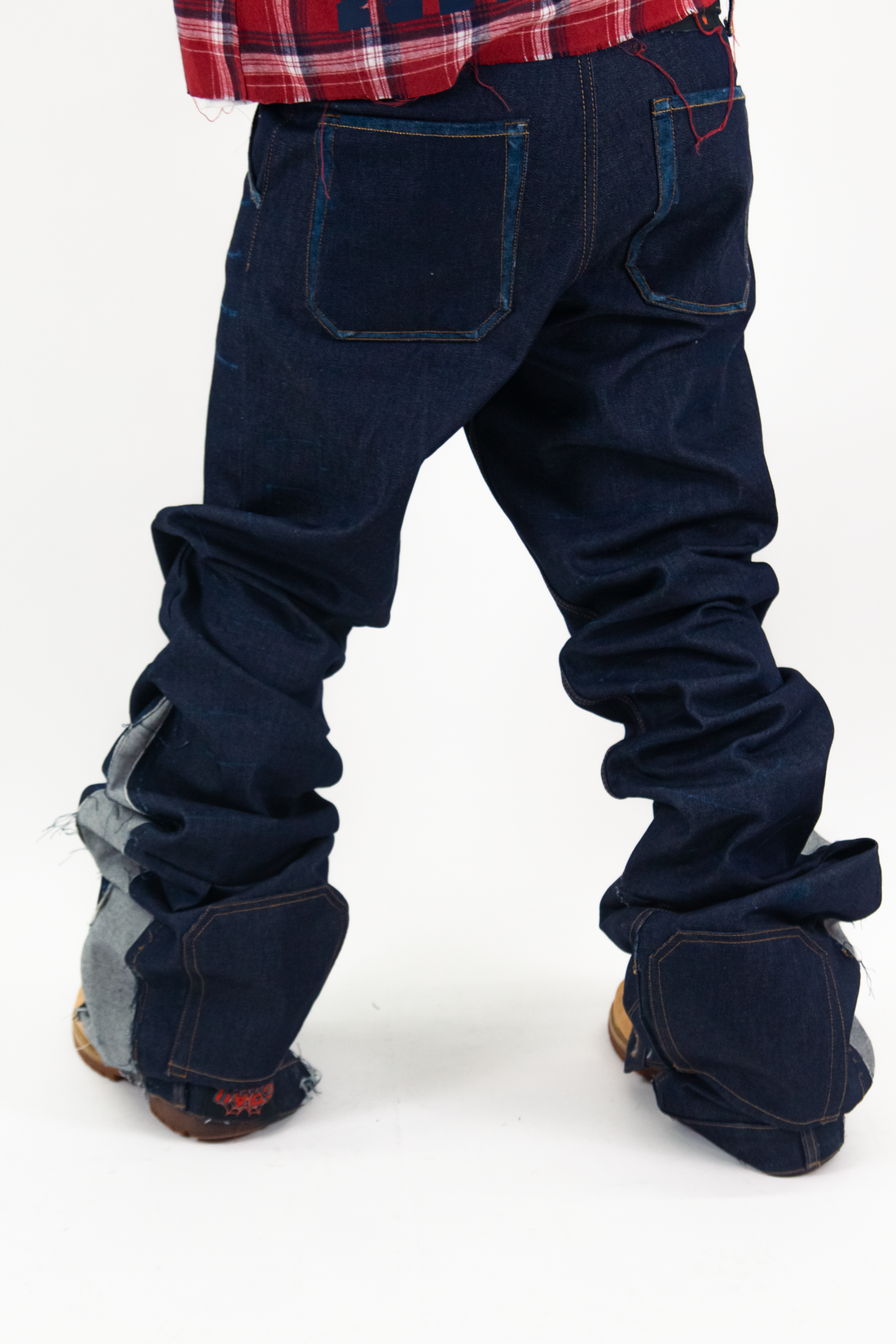 INDIGO RAW REVERSE DENIM " GREY FLARED EDITION "