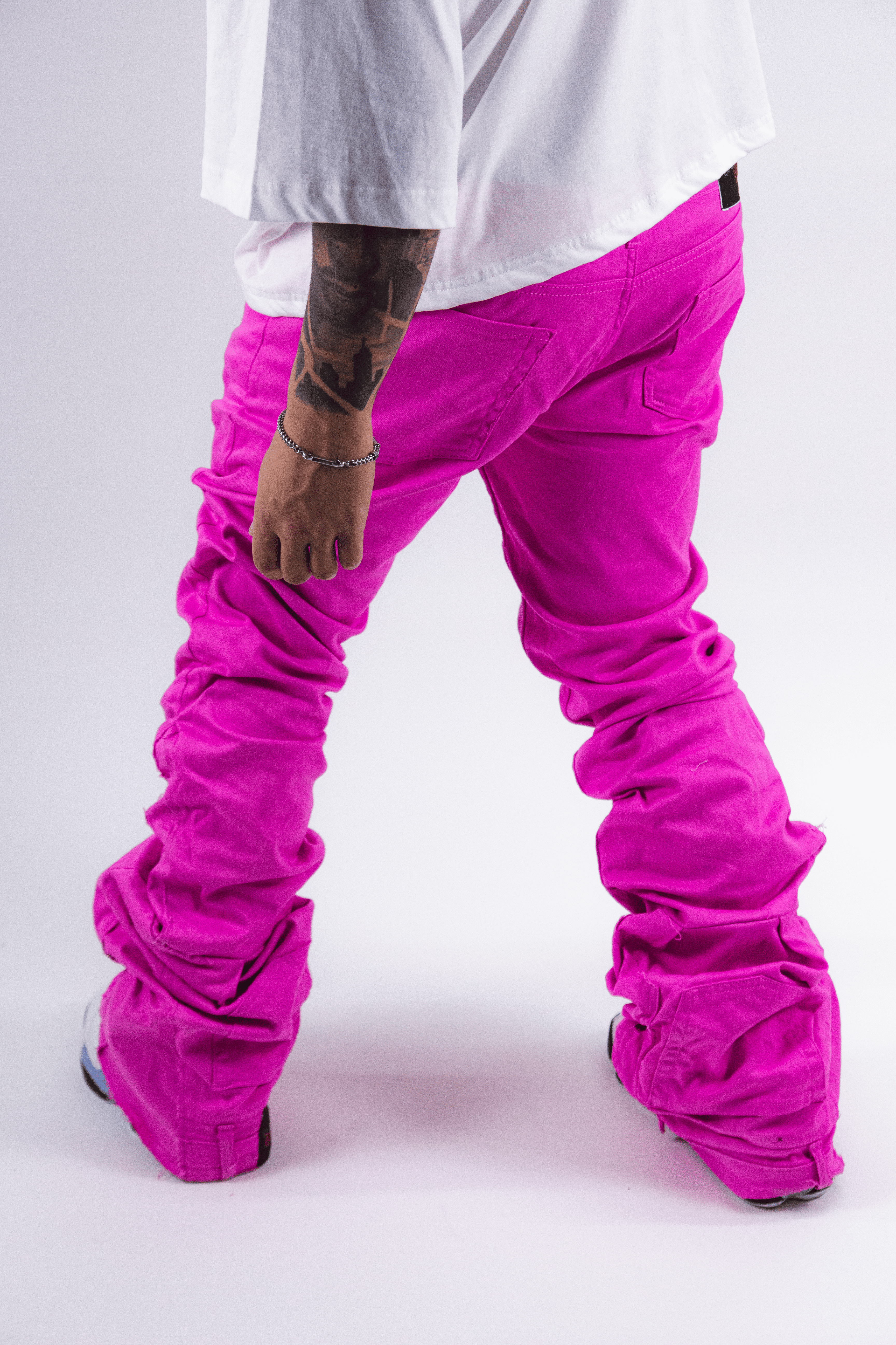 BRIGHT PINK REVERSE DENIM ( ULTRA FLARED EDITION )