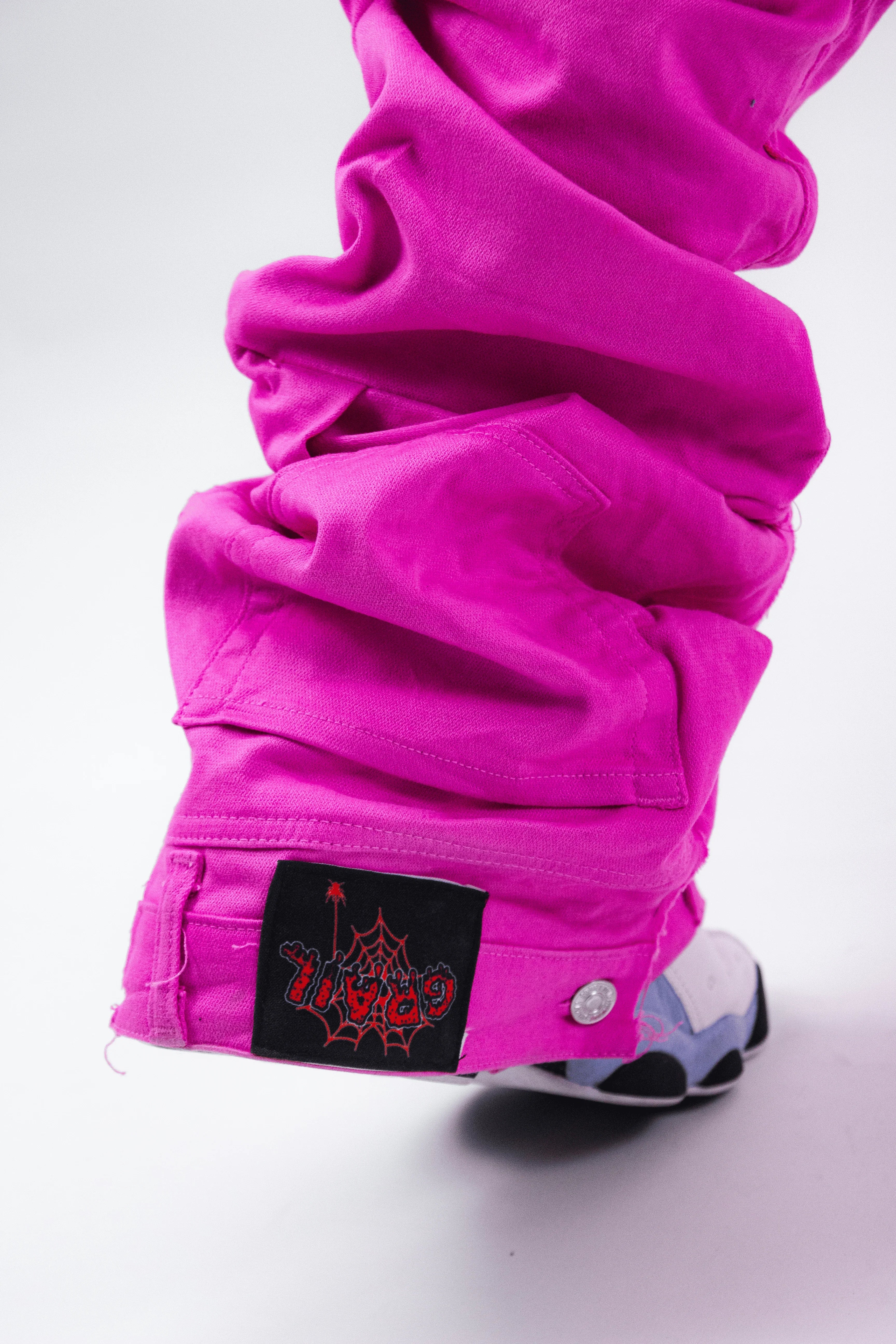 BRIGHT PINK REVERSE DENIM ( ULTRA FLARED EDITION )