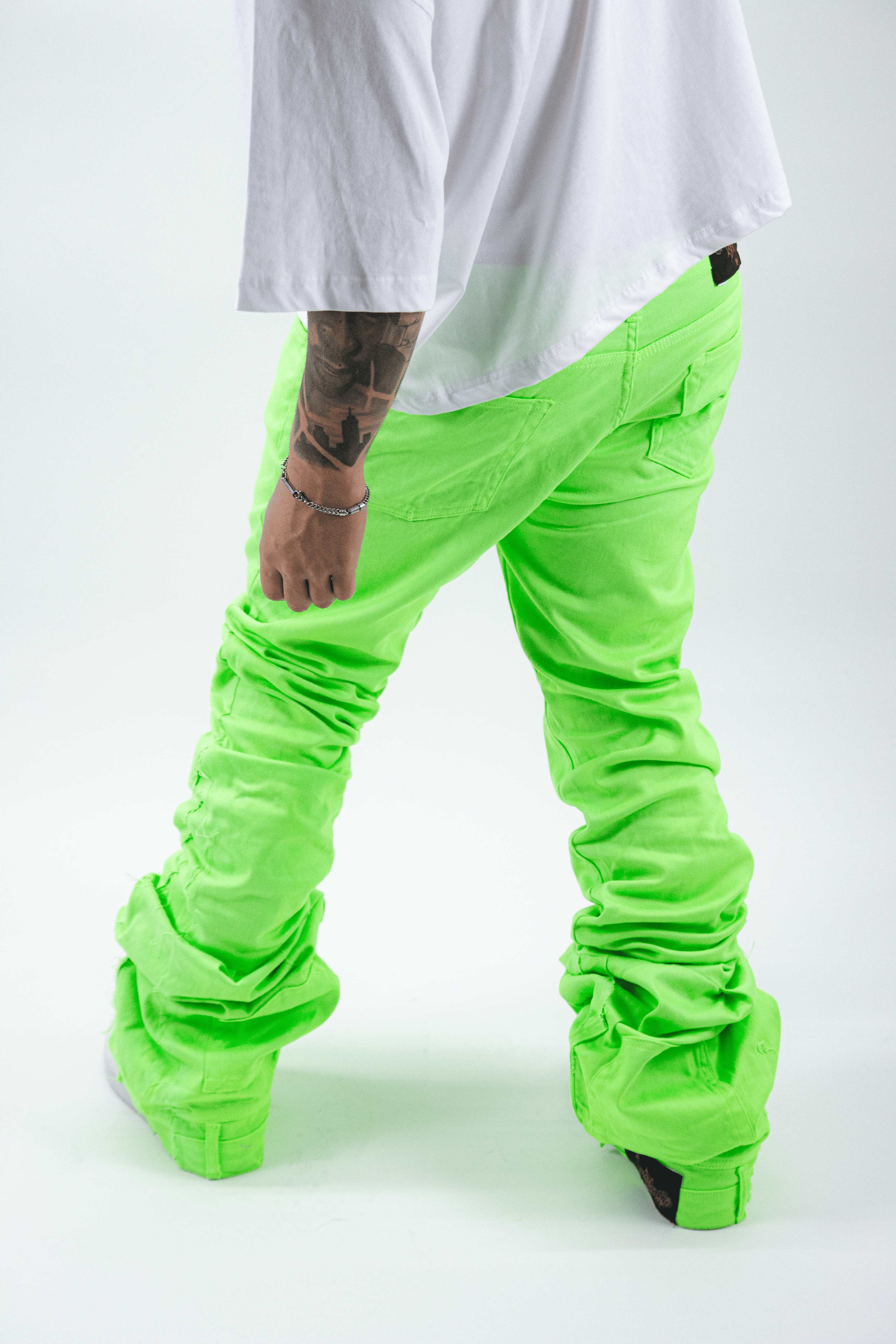 SLIMY GREEN REVERSE DENIM ( ULTRA FLARED EDITION )