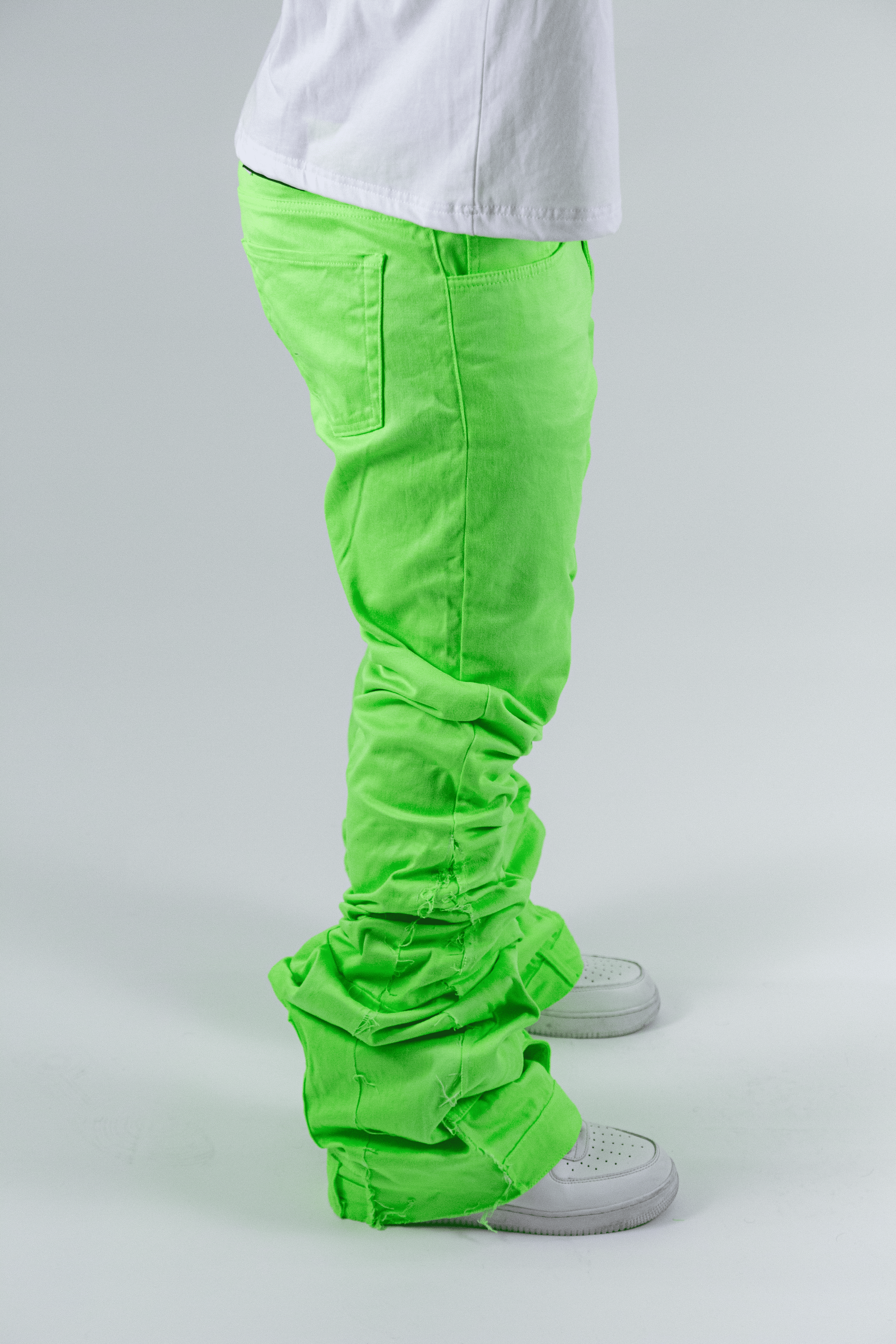 SLIMY GREEN REVERSE DENIM ( ULTRA FLARED EDITION )