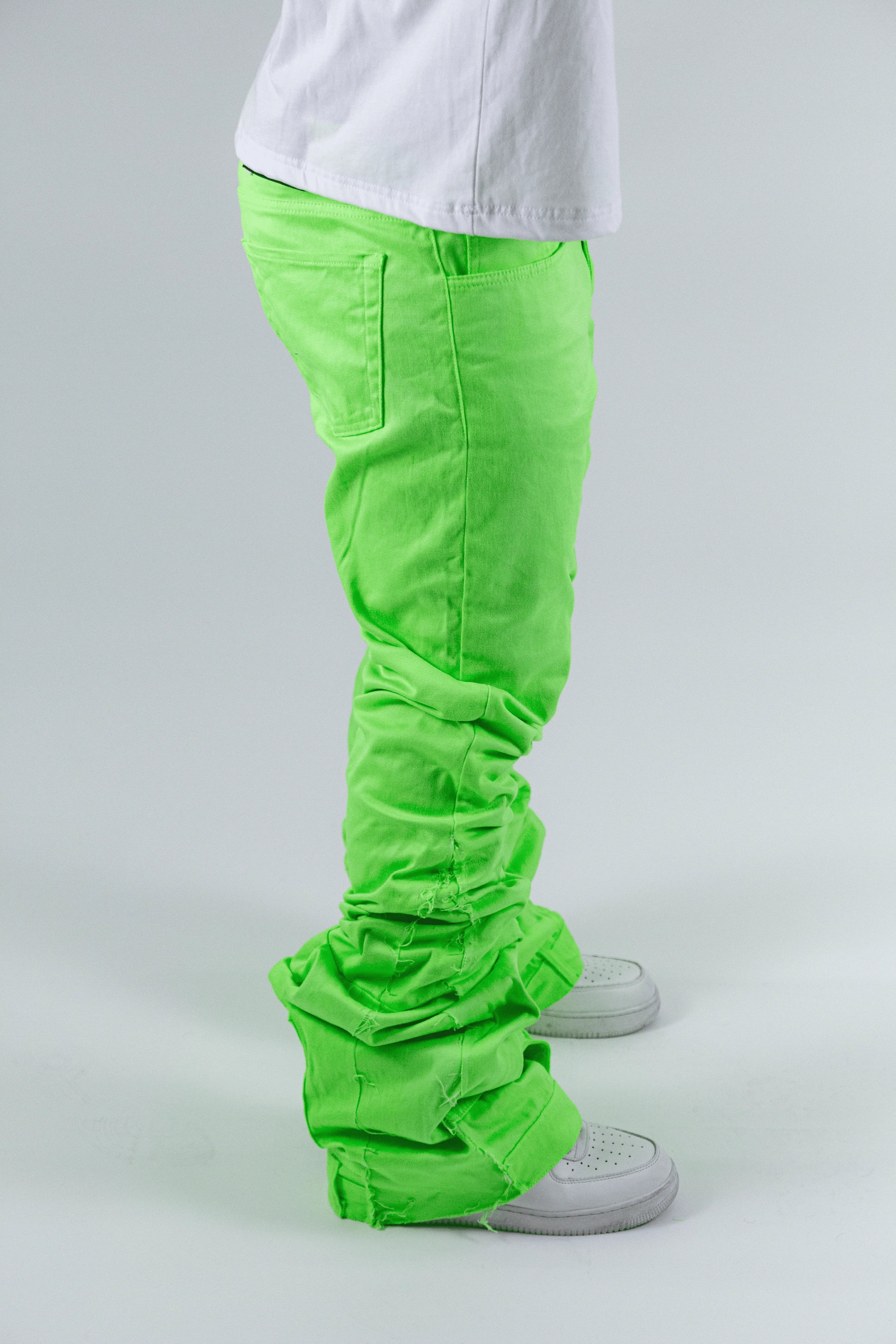 SLIMY GREEN REVERSE DENIM ( ULTRA FLARED EDITION )