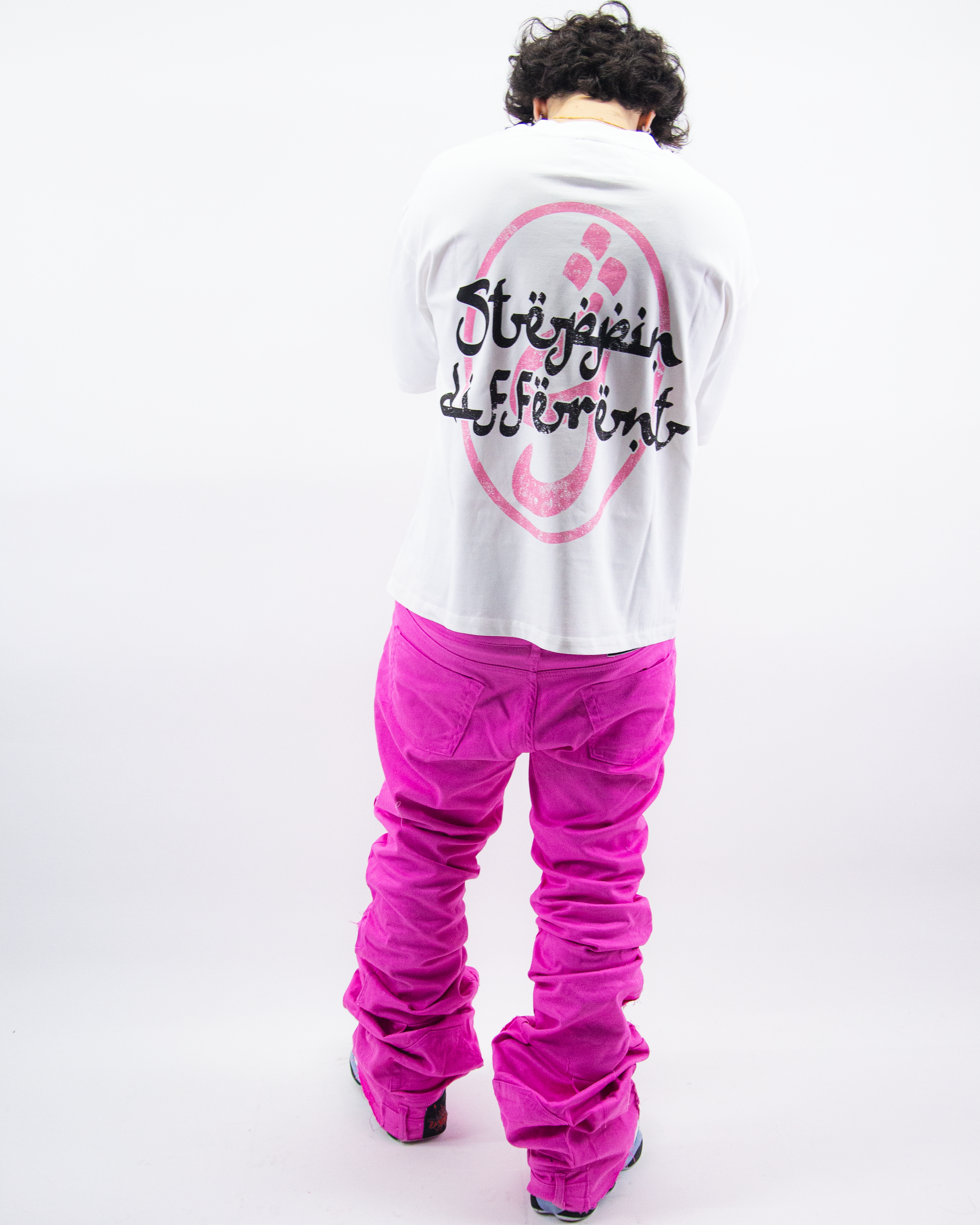 BRIGHT PINK REVERSE DENIM ( ULTRA FLARED EDITION )