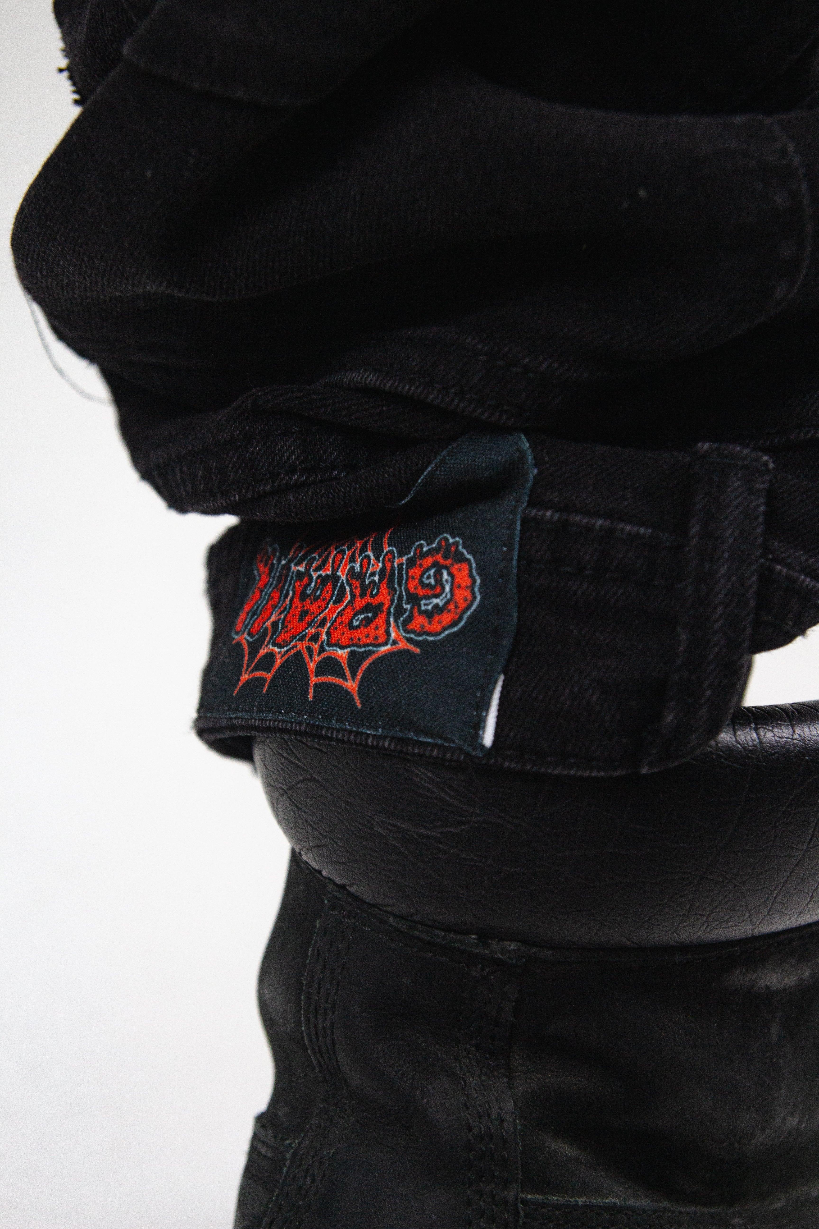 OBSIDIAN BLACK SHINE SKINNY REVERSE DENIM