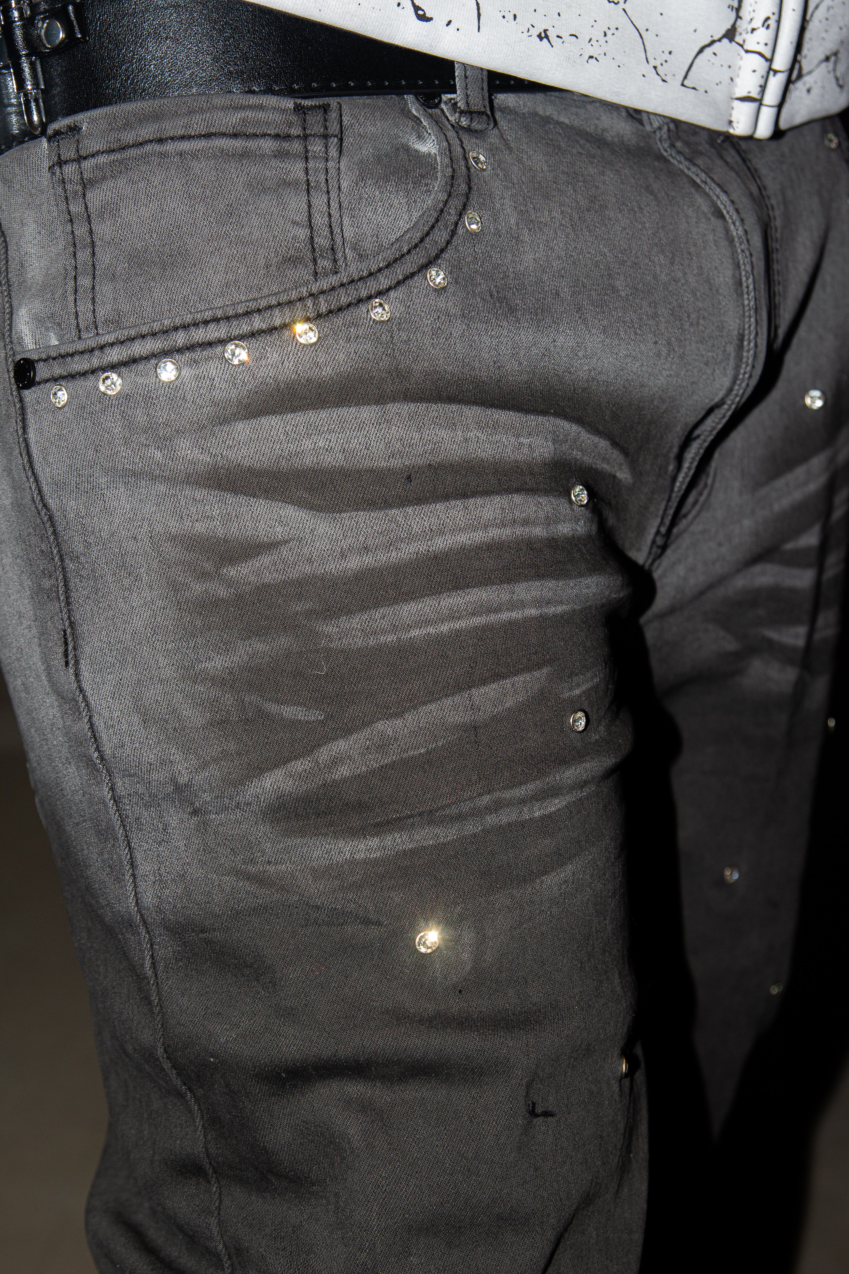 SMOKED GREY SHINE ULTRA FLARED REVERSE DENIM