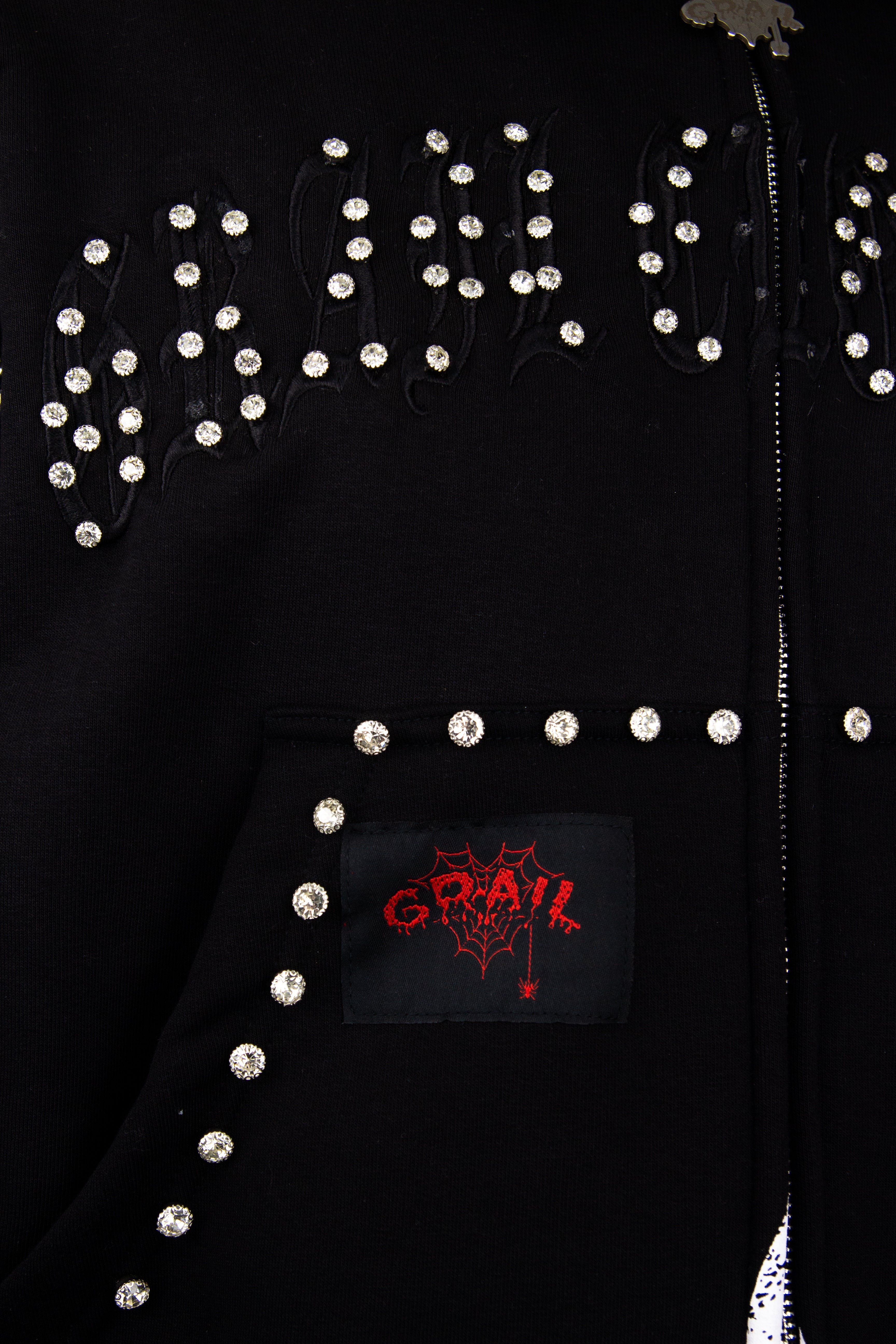 GRAIL BOXY EMBROIDERY SHINE ZIP ( BLACK EDITION )