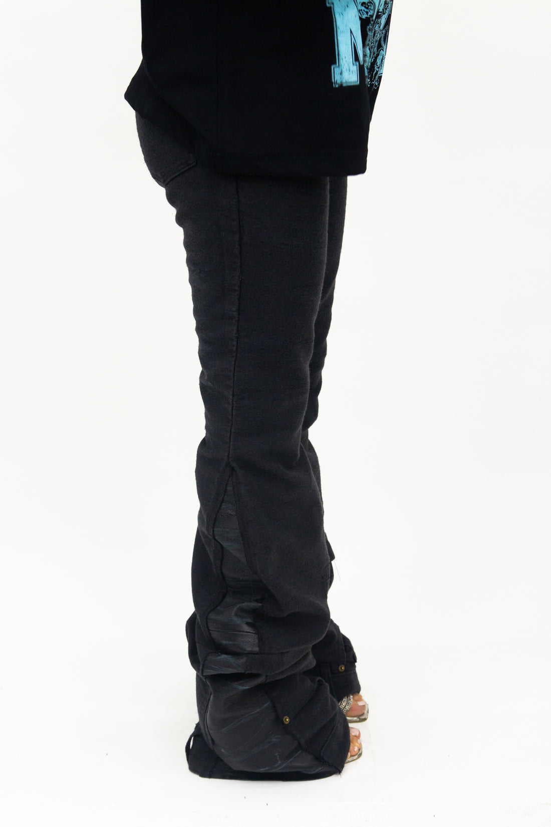 BLACK MIDNIGHT LAYERED REVERSE DENIM ( ULTRA FLARED EDITION )