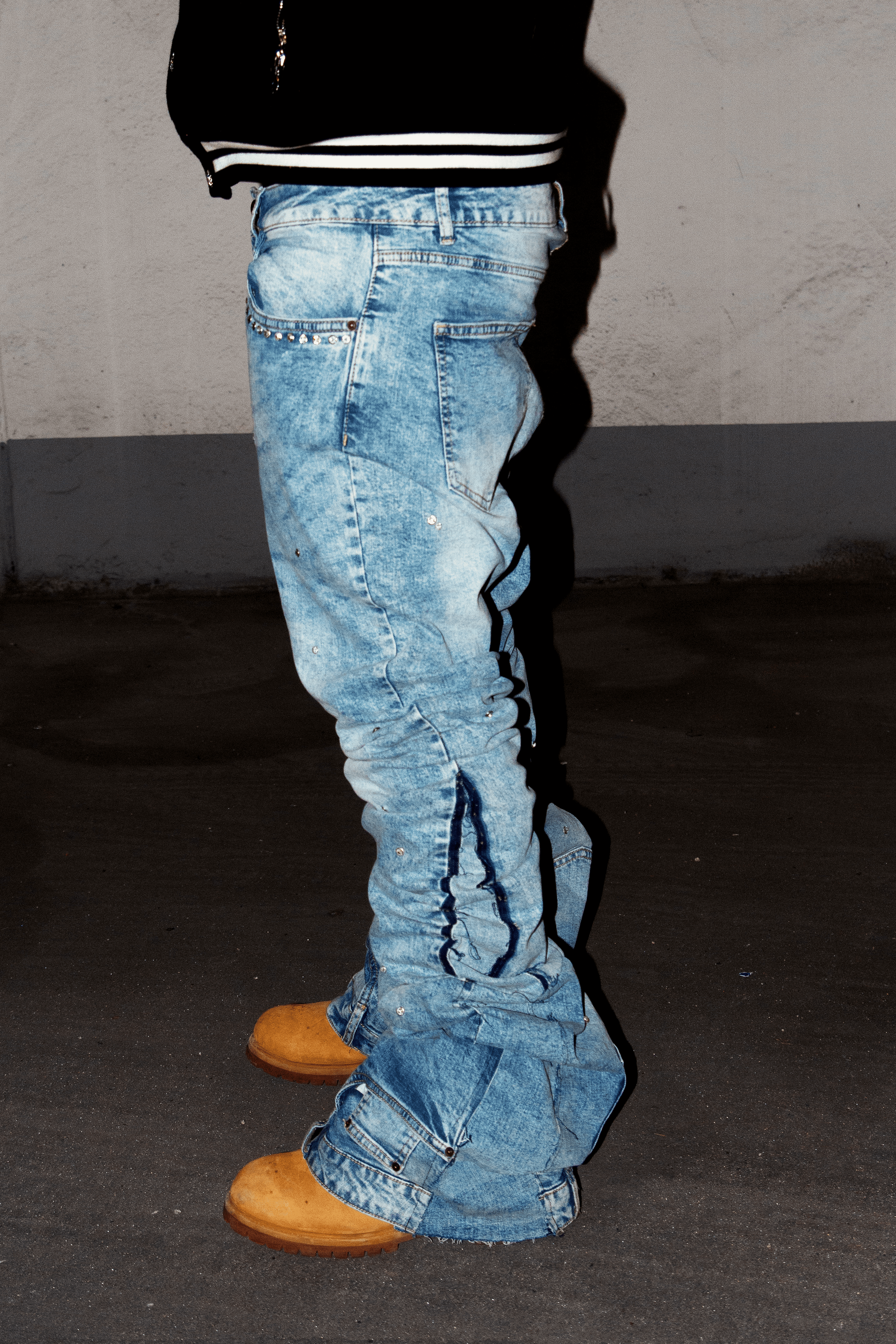 ACQUA MARINE SHINE REVERSE DENIM ( ULTRA FLARED EDITION )