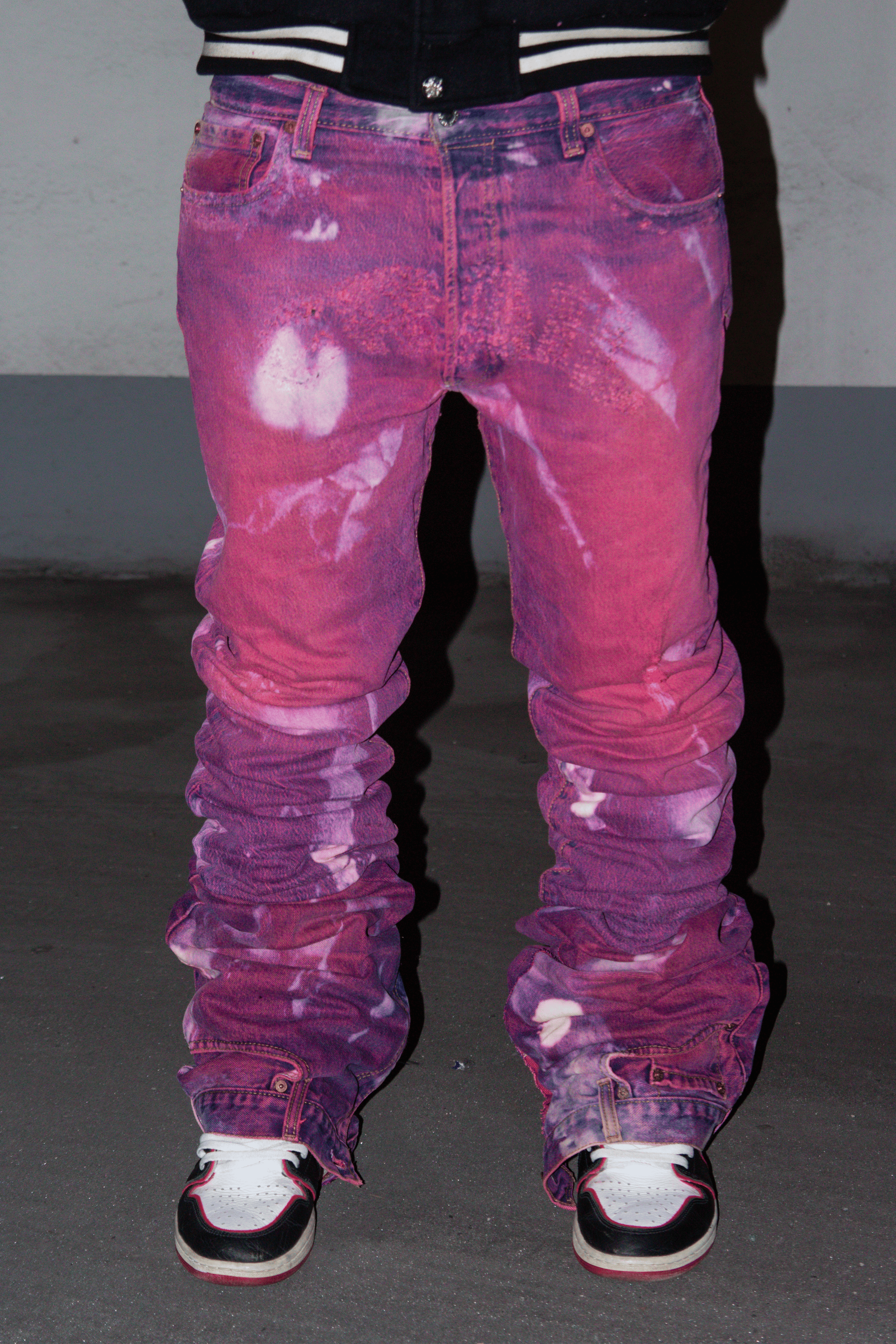 PURPLE WASHED REVERSE DENIM