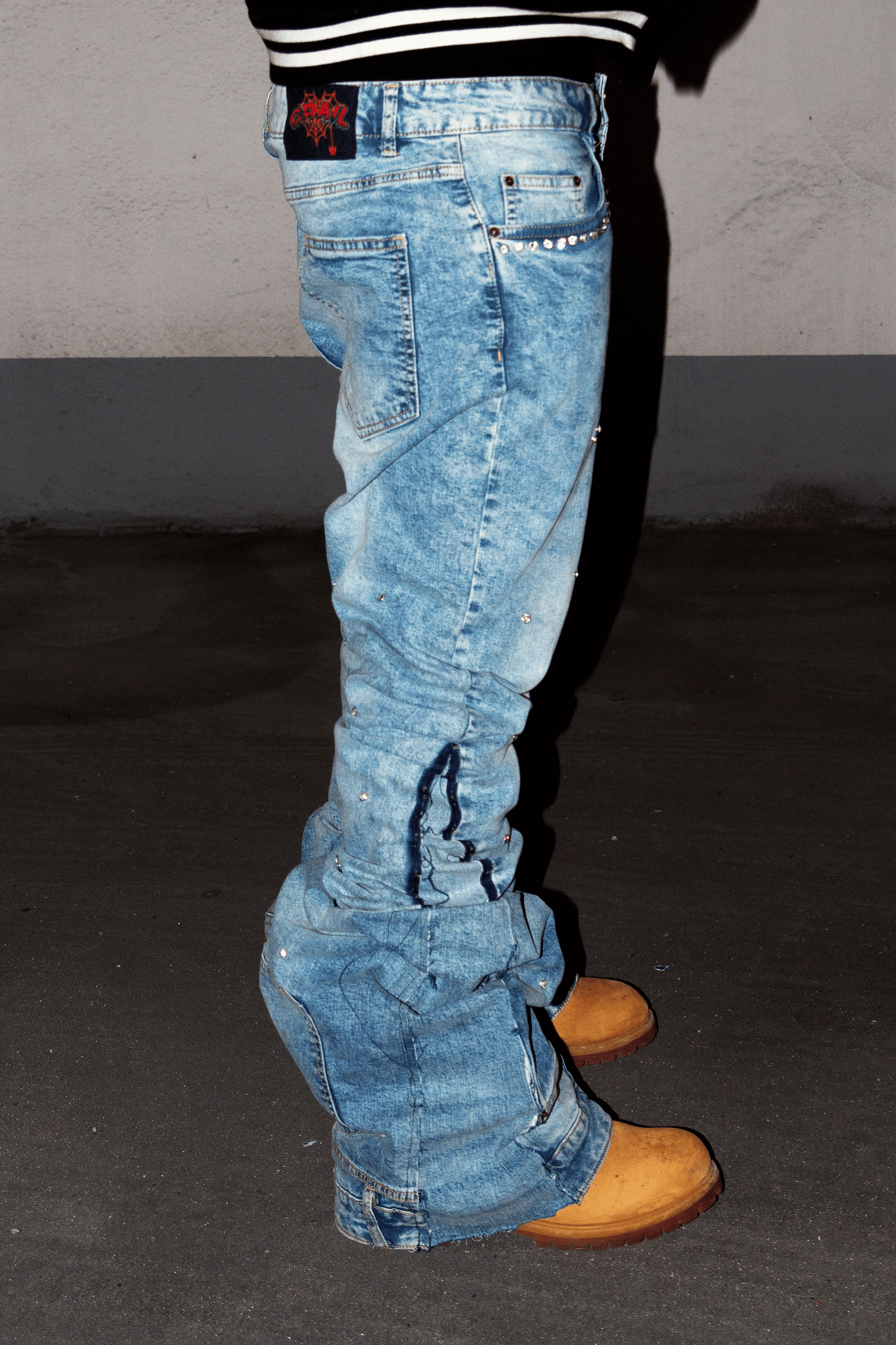 ACQUA MARINE SHINE REVERSE DENIM ( ULTRA FLARED EDITION )