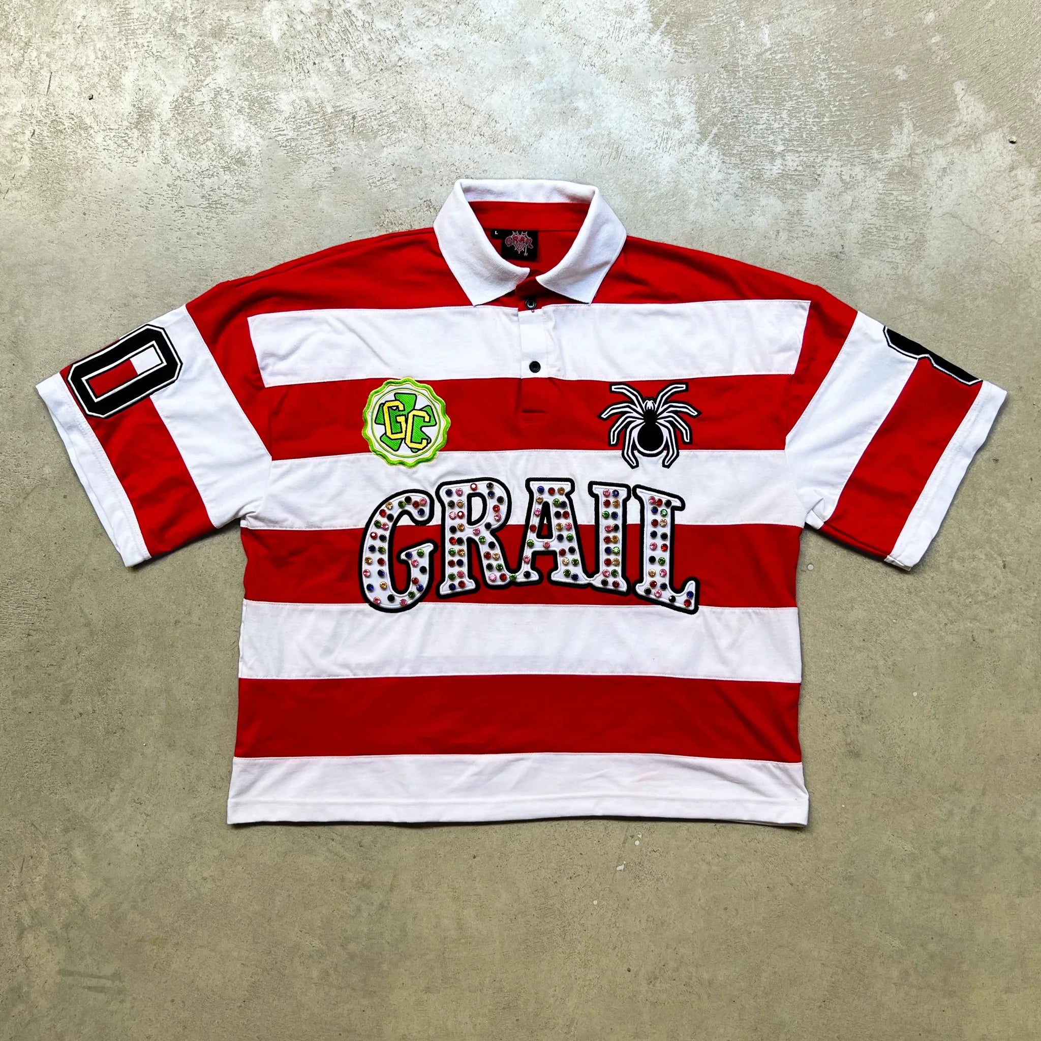 EMBROIDERY GEMS BOXY POLO ( RED EDITION )