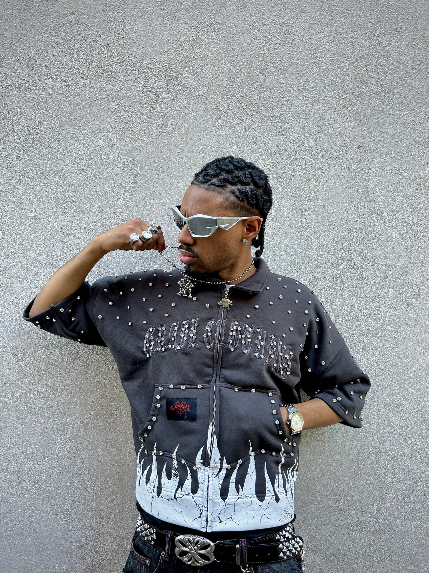 SHINE FLAME ZIP SHIRT ( GREY EDITION )
