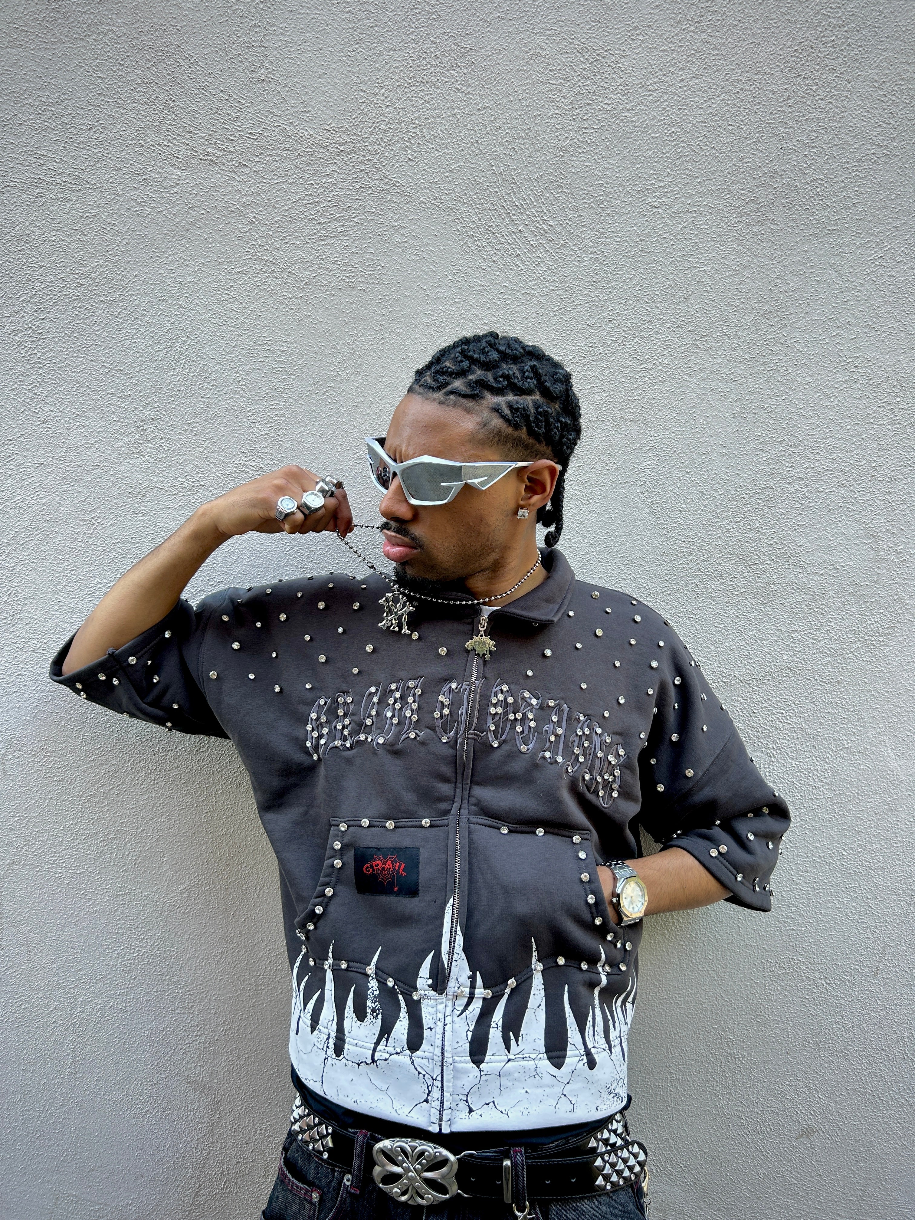 SHINE FLAME ZIP SHIRT ( GREY EDITION )