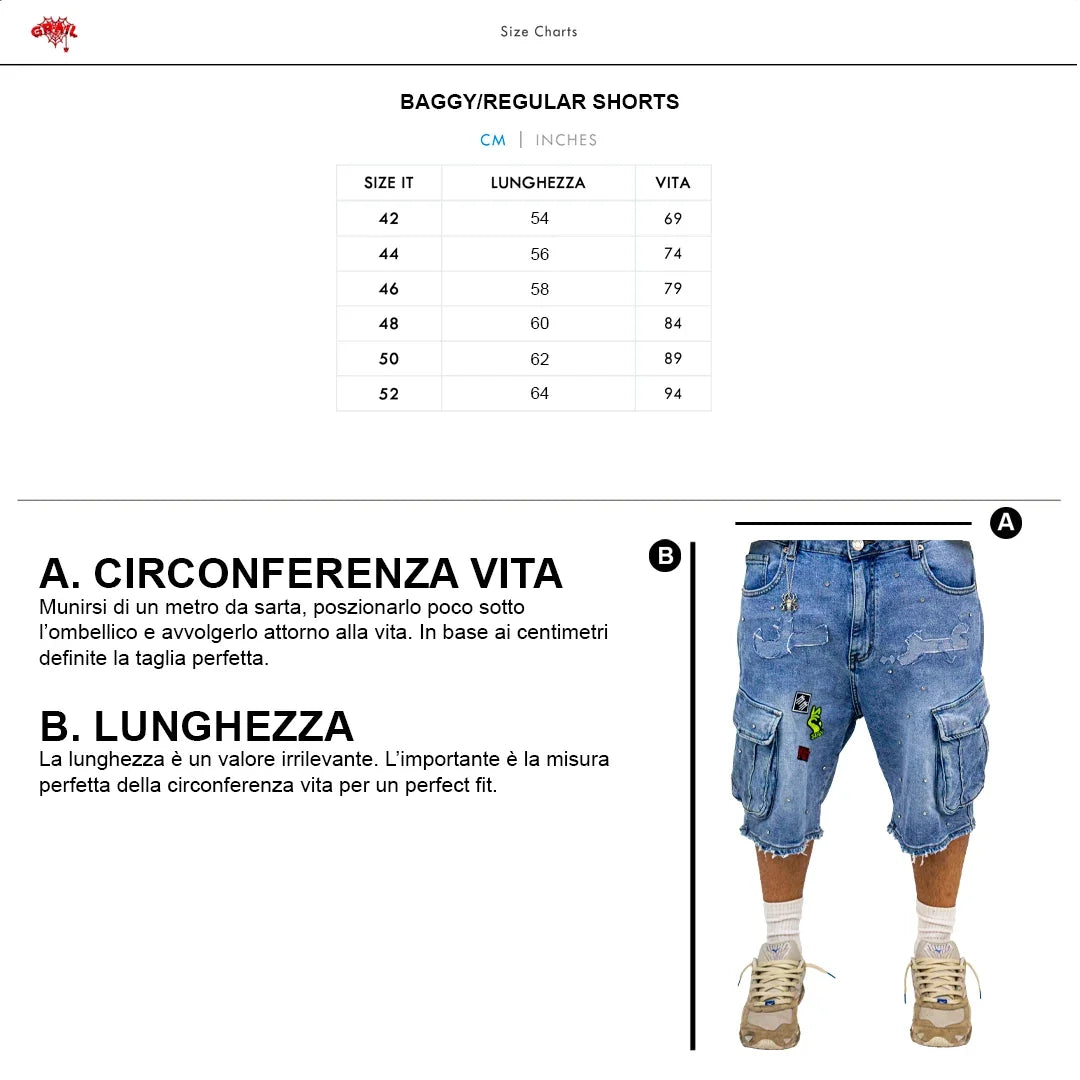 Size Chart per ACQUA MARINE UTILITY RUSH SHORT