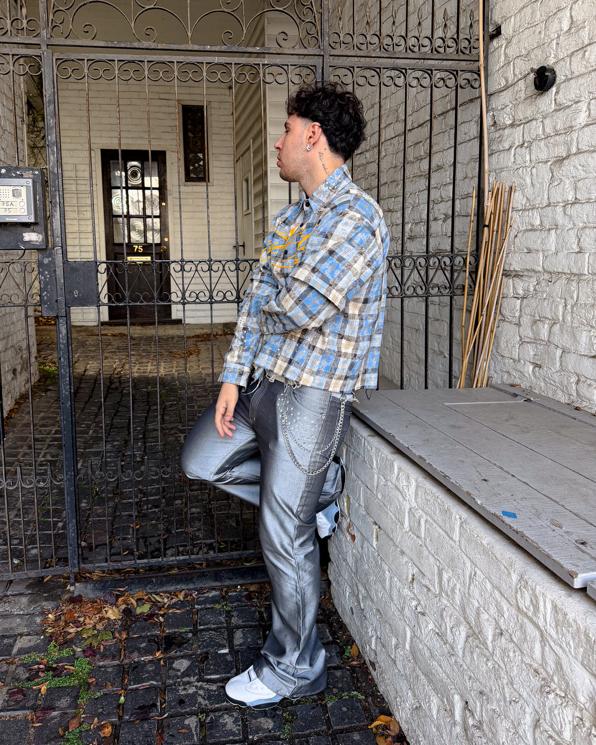 SHINE METAL Y2K FLARED DENIM