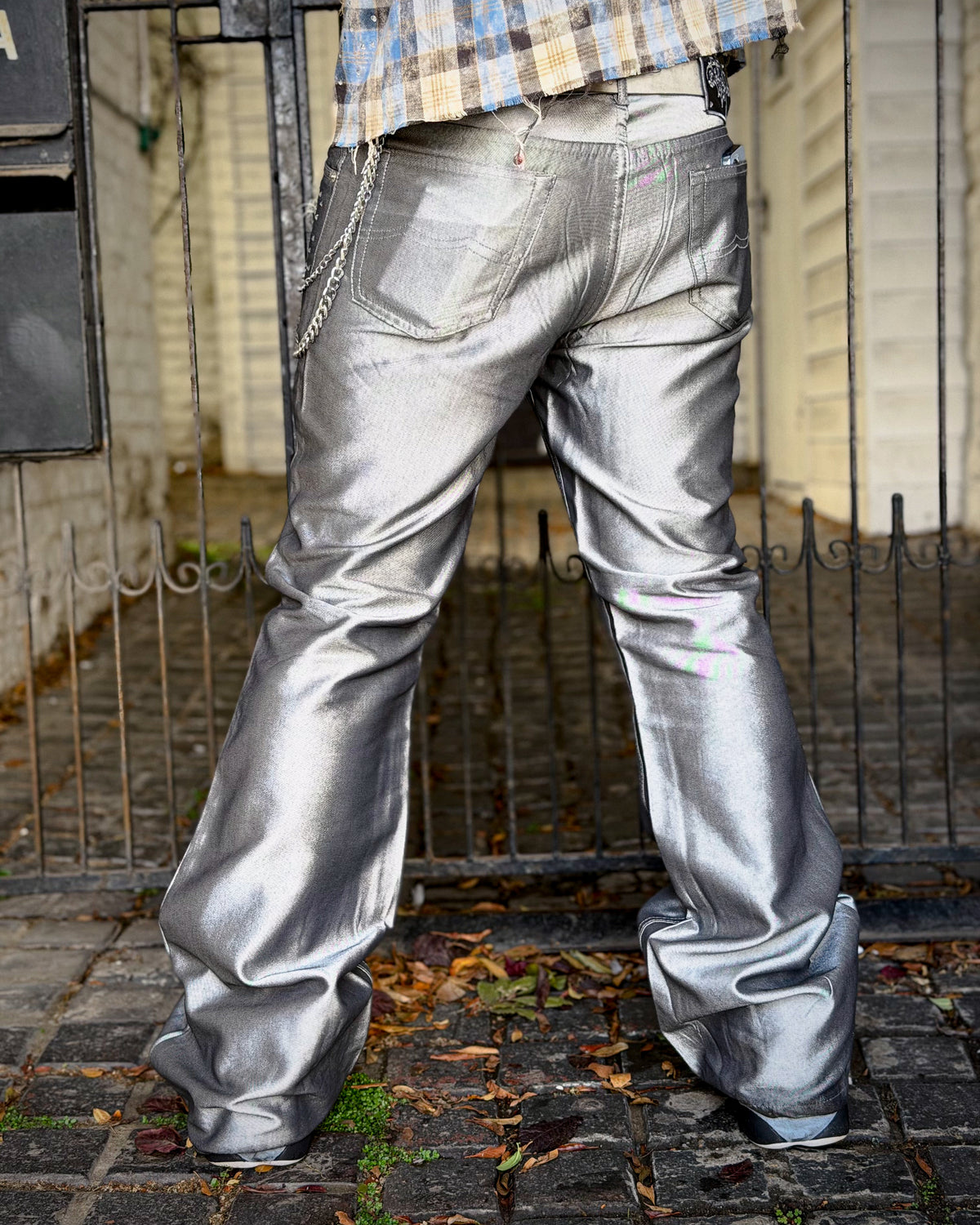 SHINE METAL Y2K FLARED DENIM
