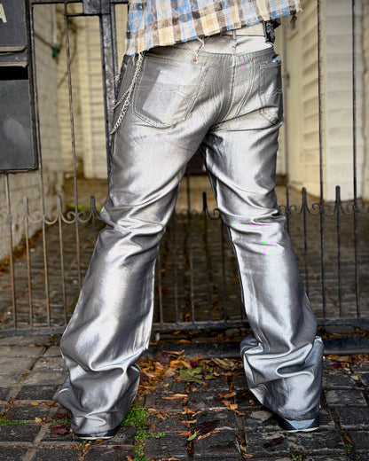 SHINE METAL Y2K FLARED DENIM